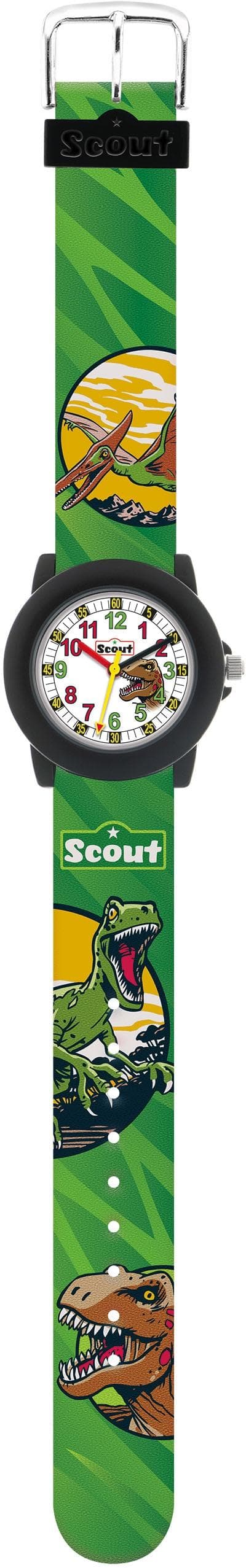 SCOUT Crystal Kinder Quarzuhr Dino bunt Kunstleder