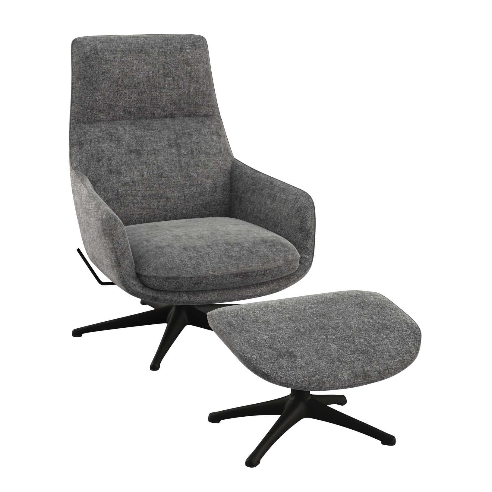 FLEXLUX Marinella Relaxsessel Schwarz mit Drehfunktion und Rückenverstellung