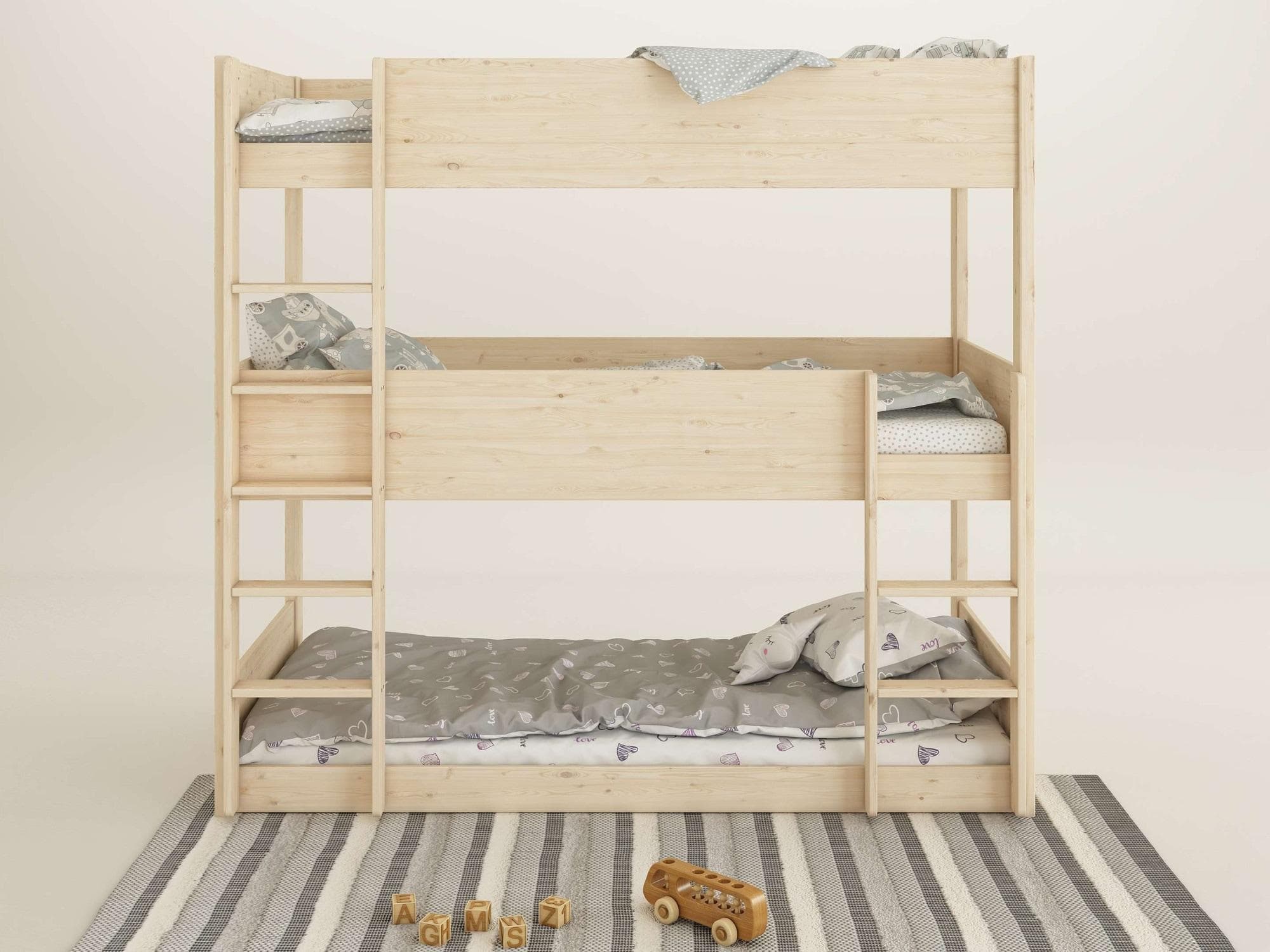 OTTO HOME Etagenbett TIPO 3 Schlafplätze Massivholz Kiefer