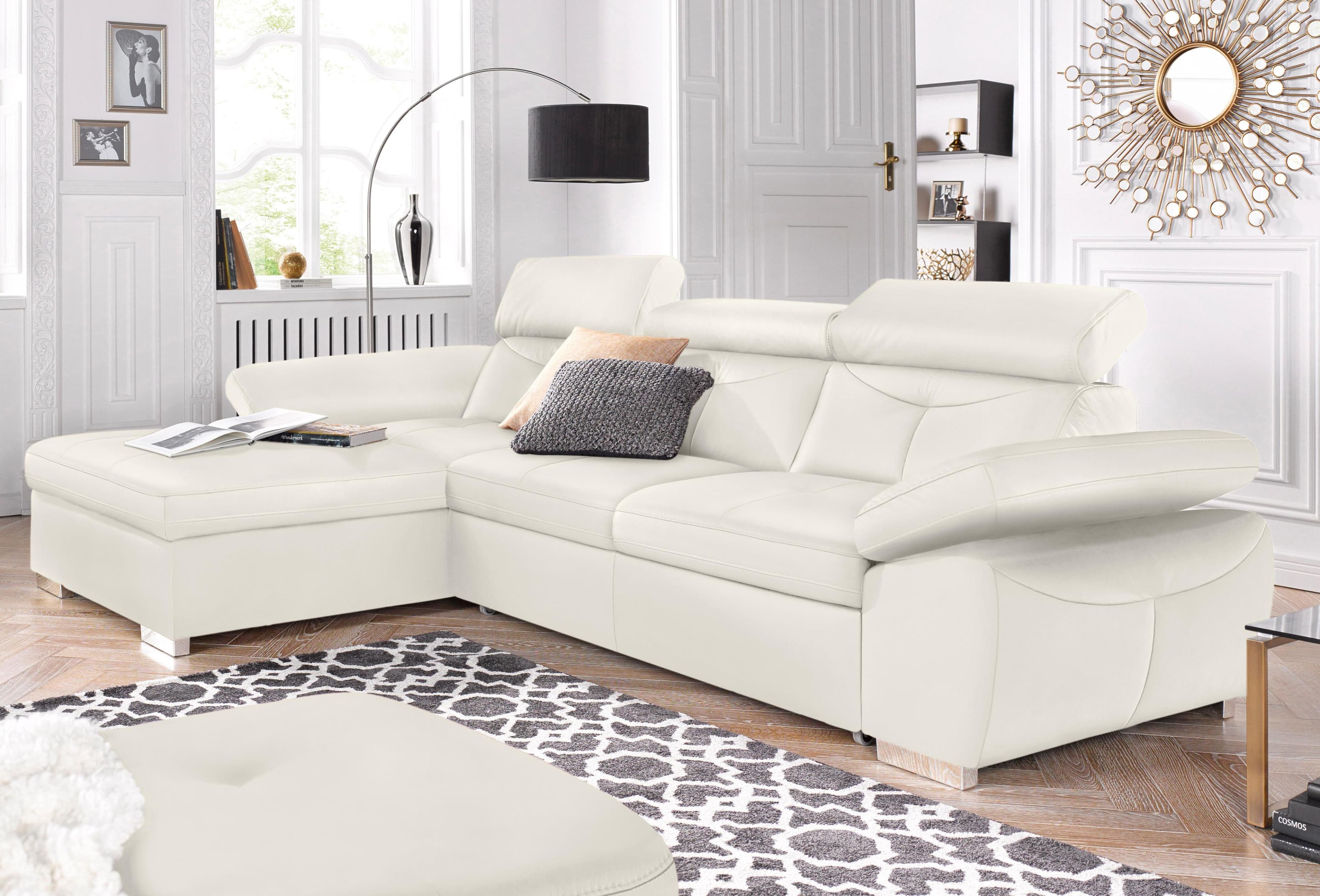Ecksofa EXXPO Spring Altweiß mit Verstellfunktion