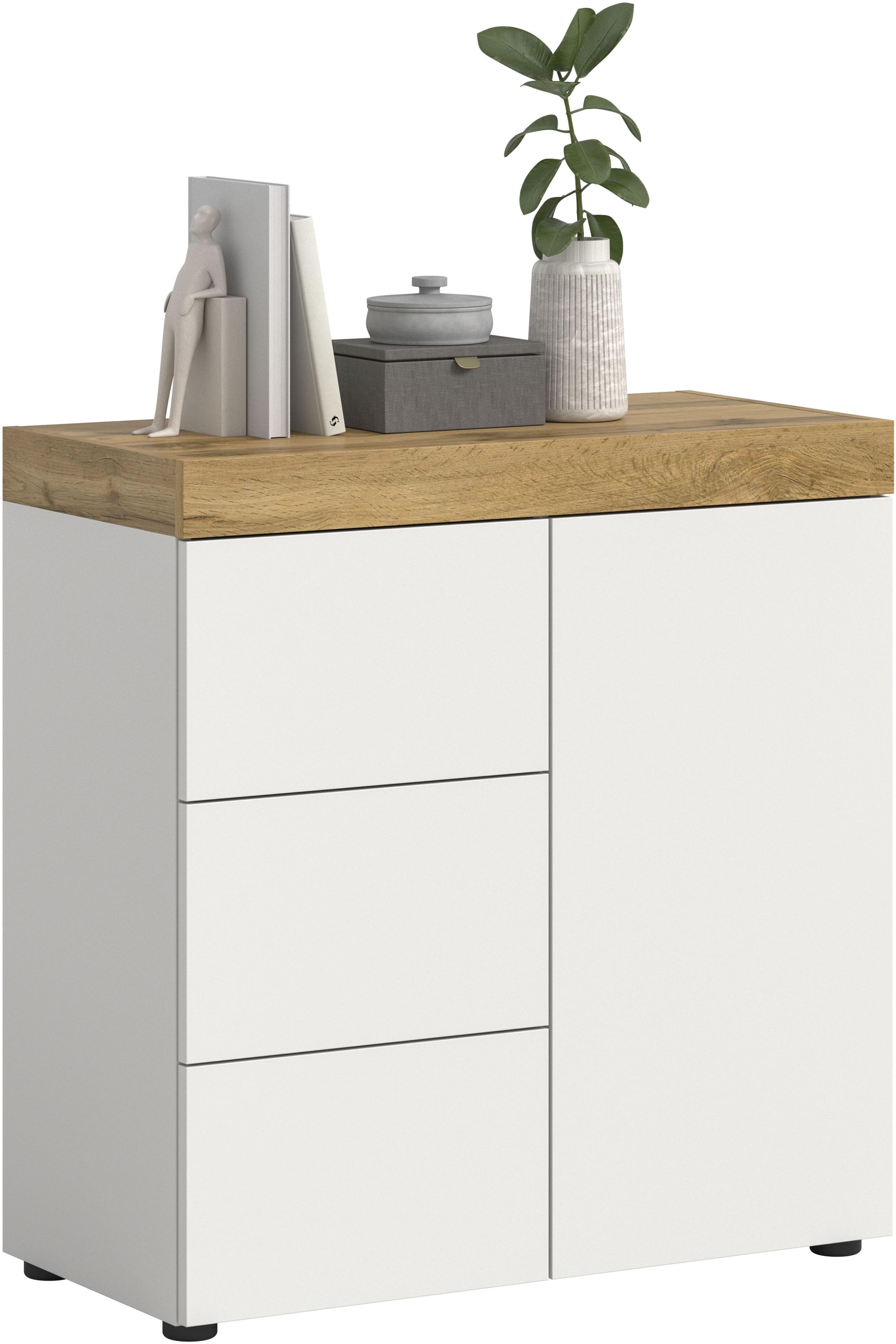 Kommode OTTO HOME Mambo weiß Eiche 77 cm