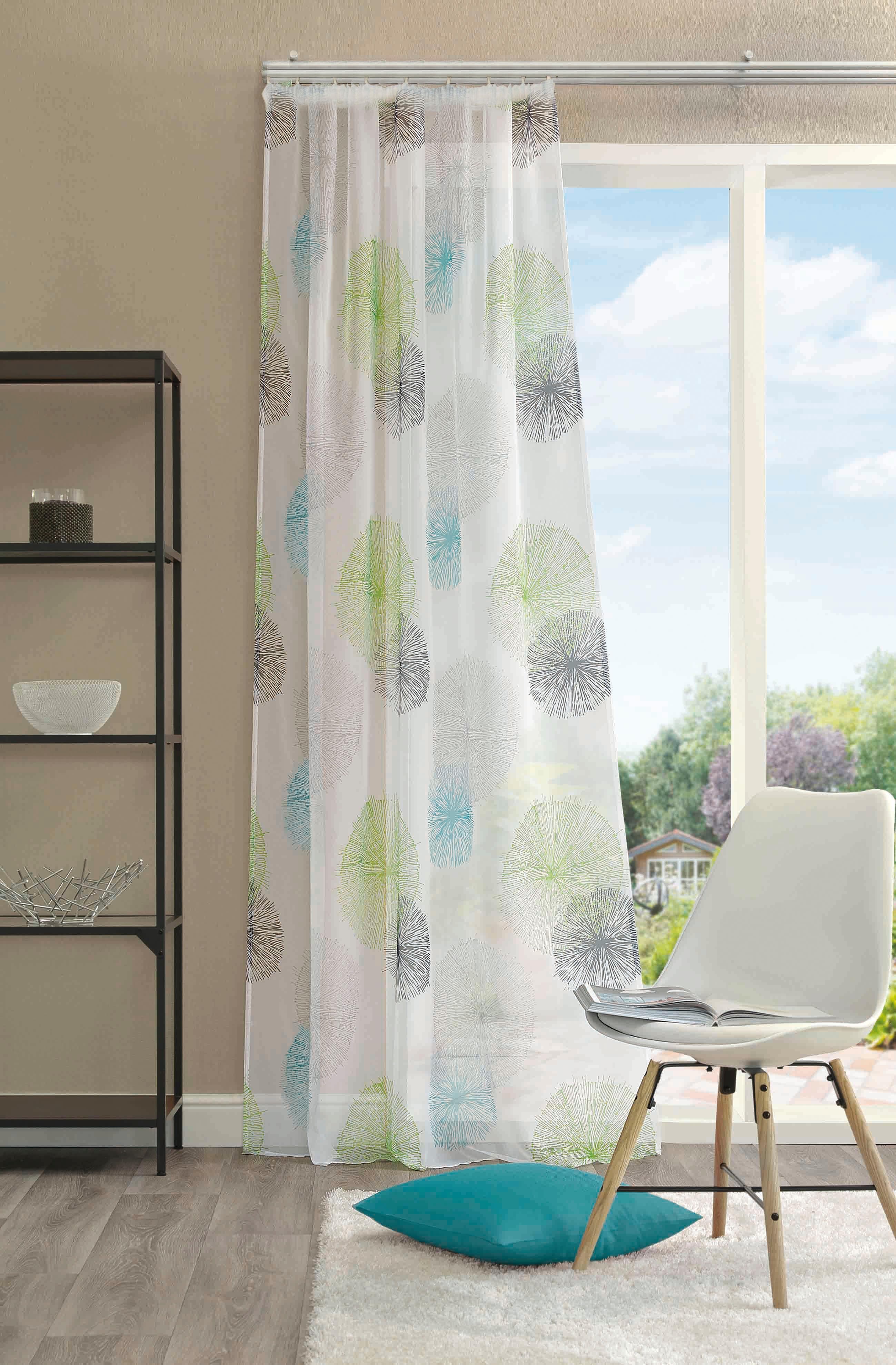 HOME WOHNIDEEN Vorhang RAWLINS Grün 140x225cm Polyester Voile