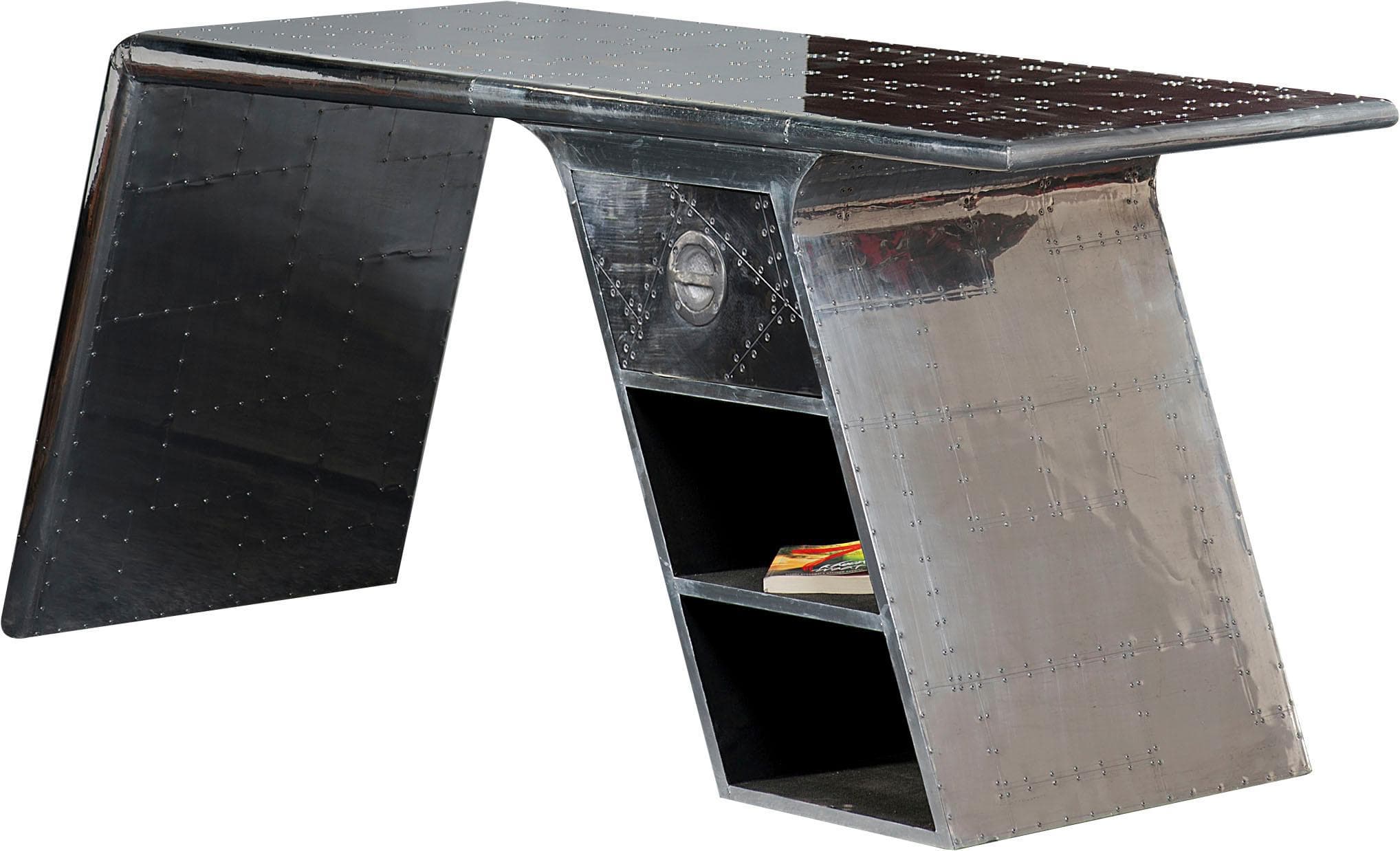 SIT Schreibtisch AIRMAN Silber Factory Design mit Stauraum