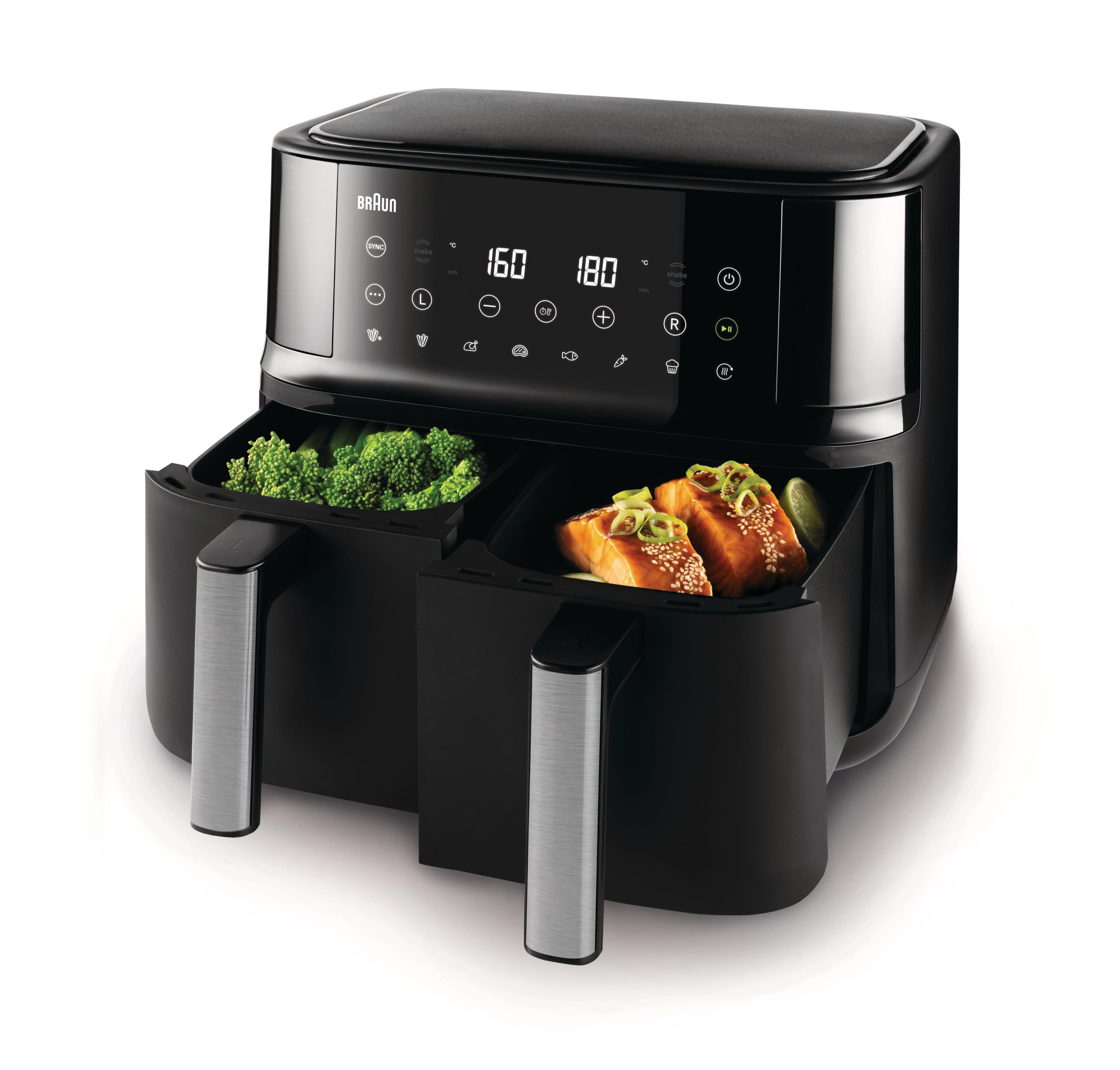 BRAUN Heißluftfritteuse TwinCook TD 3030I BK Schwarz 8L