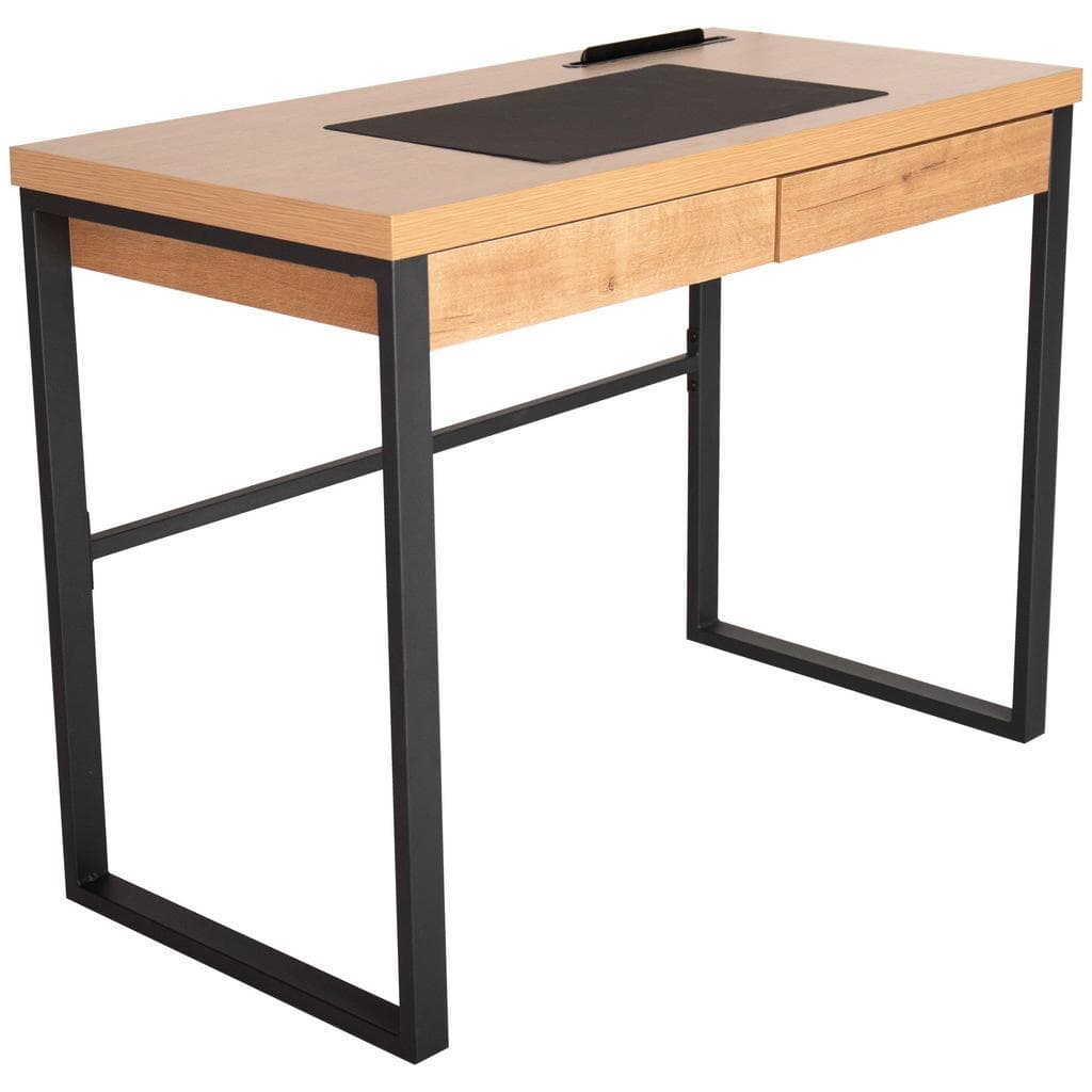 Livetastic Schreibtisch Schwarz Eiche Metall