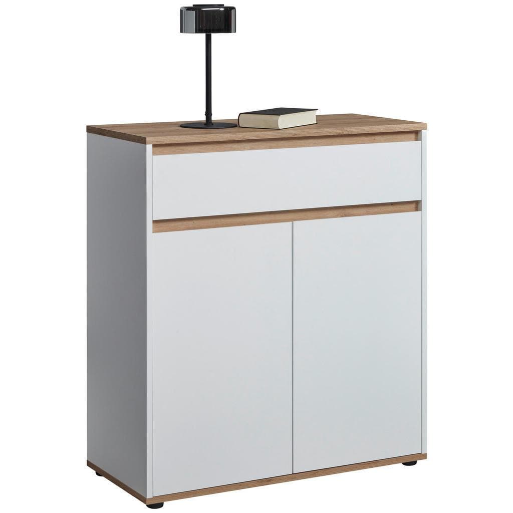 Carryhome Kommode Weiß Eiche Artisan Holzwerkstoff