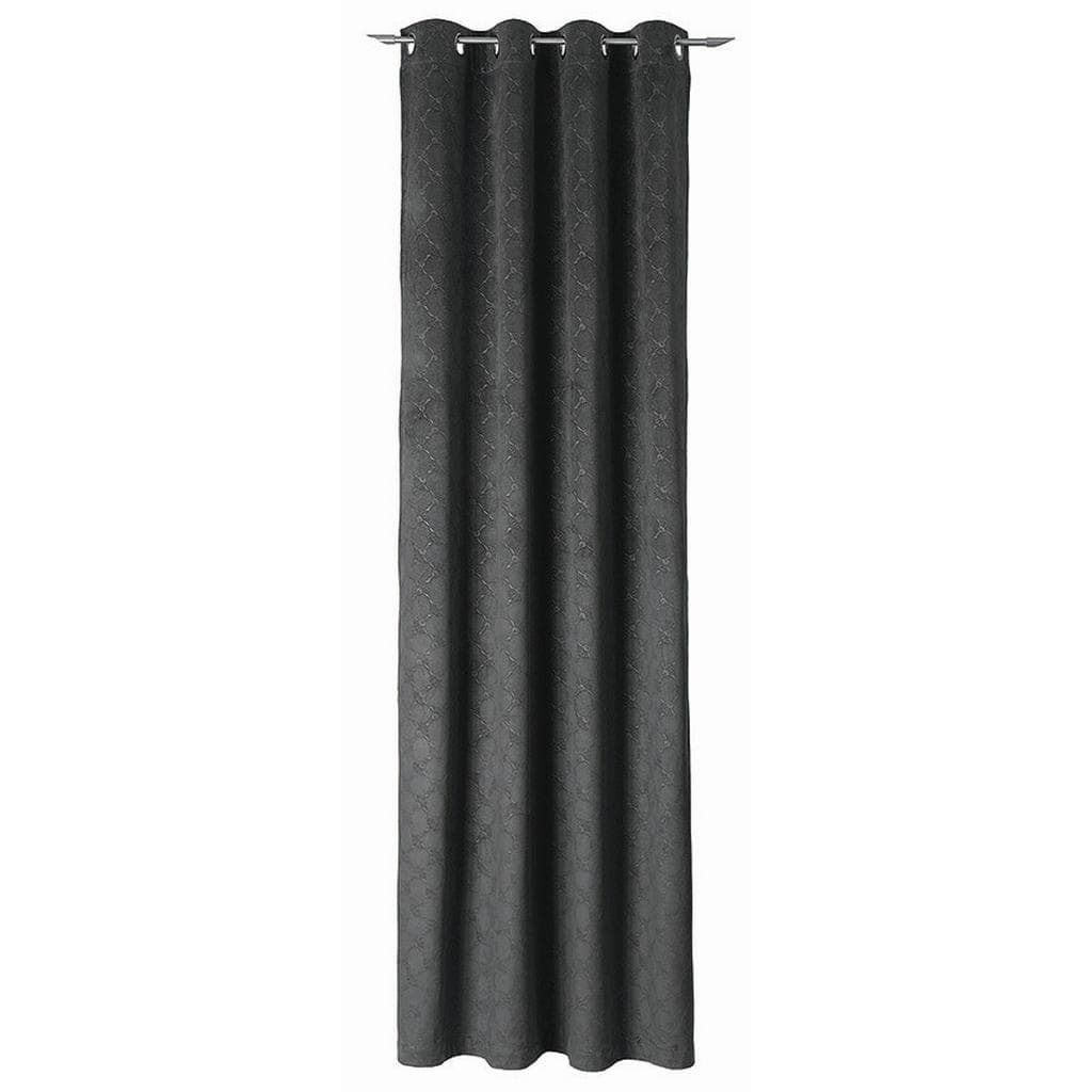 JOOP! Emboss Vorhang Anthrazit mit Silberösen - Blickdicht und Stilvoll