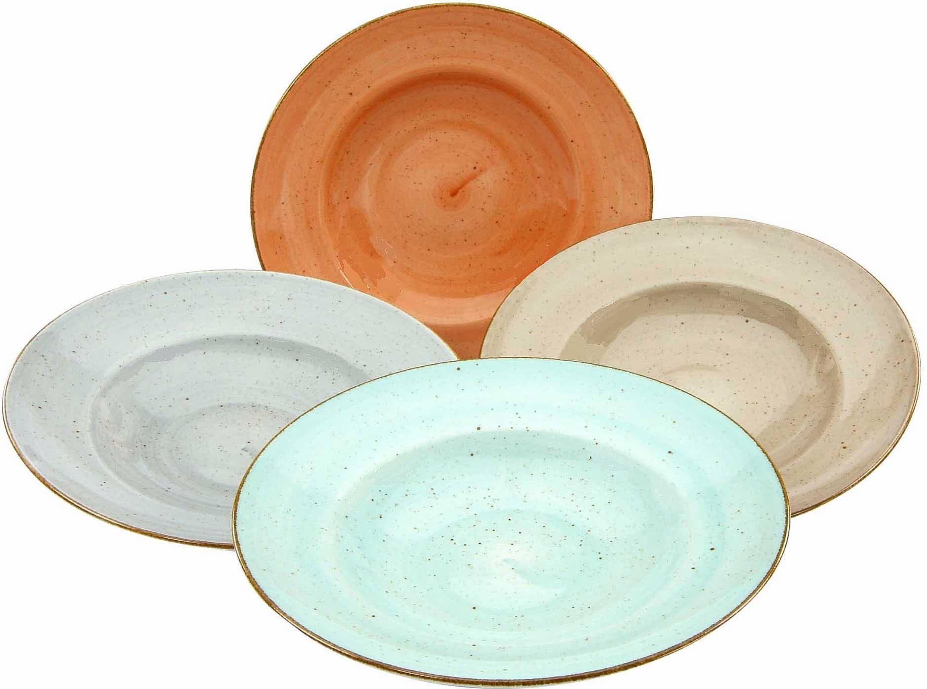 CREATABLE Pastateller Set 4-tlg. Vintage Nature Porzellan bunt