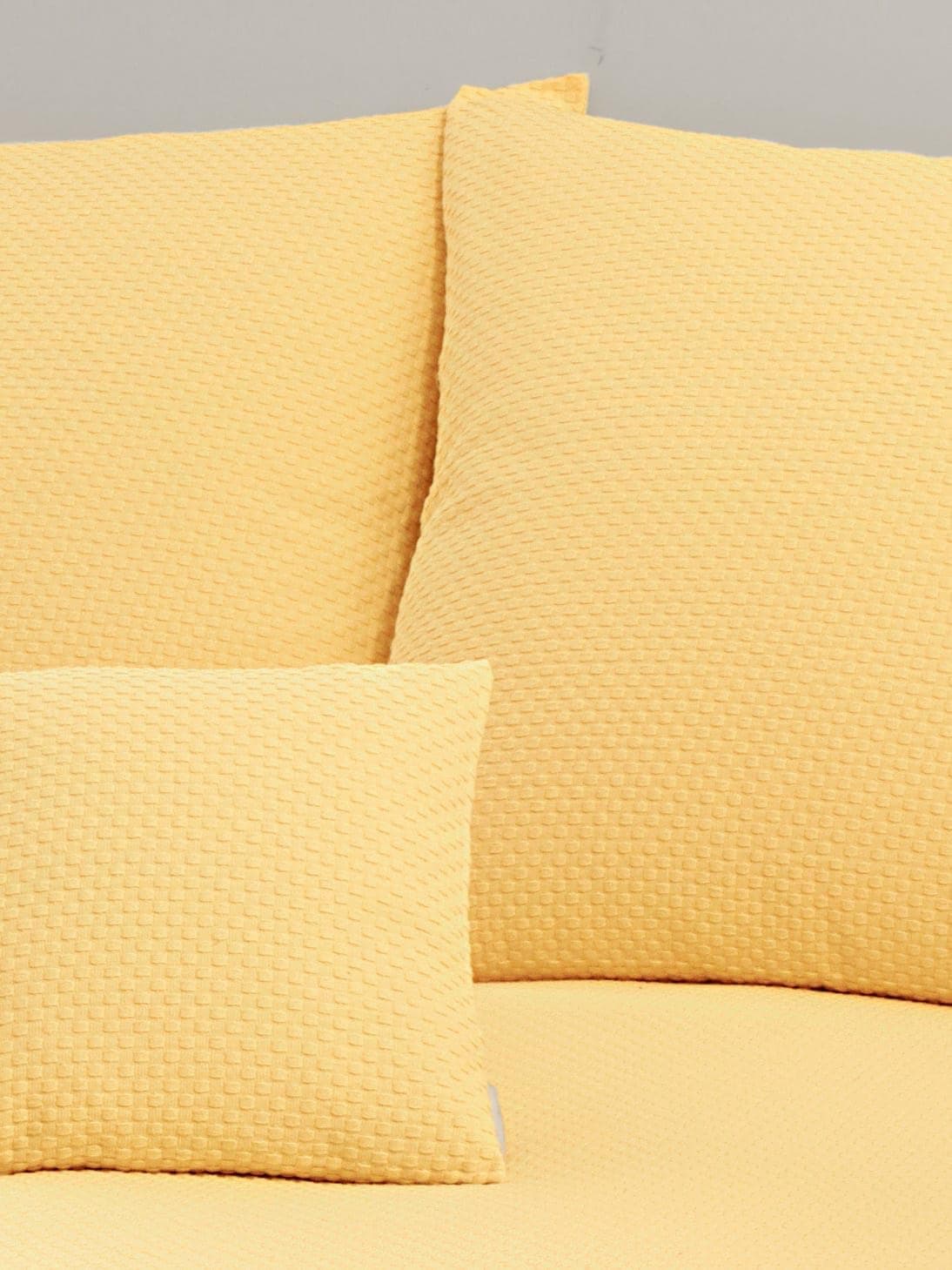 Tagesdecke Gr. 4, gelb (pastellgelb), B:240cm L:250cm, 100% Baumwolle, Tagesdecken