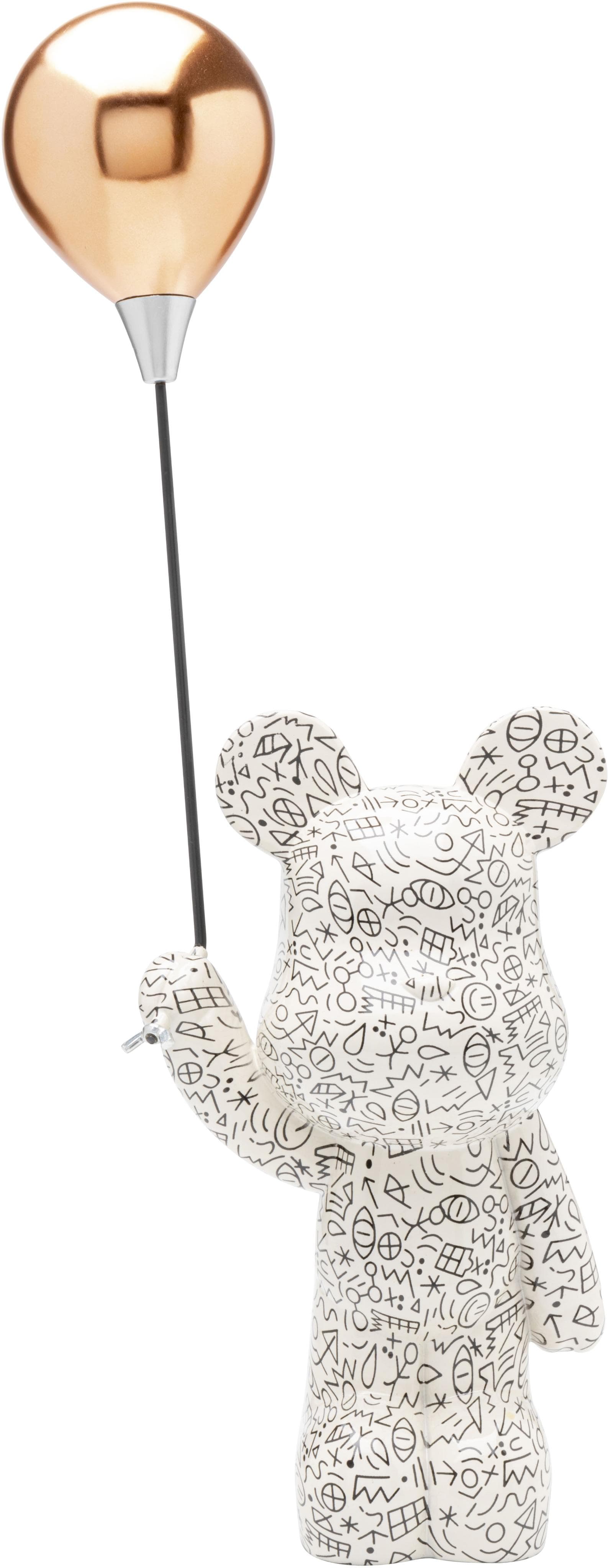 KARE DESIGN Deko Figur Balloon Bear Weiß Glas Polyresin