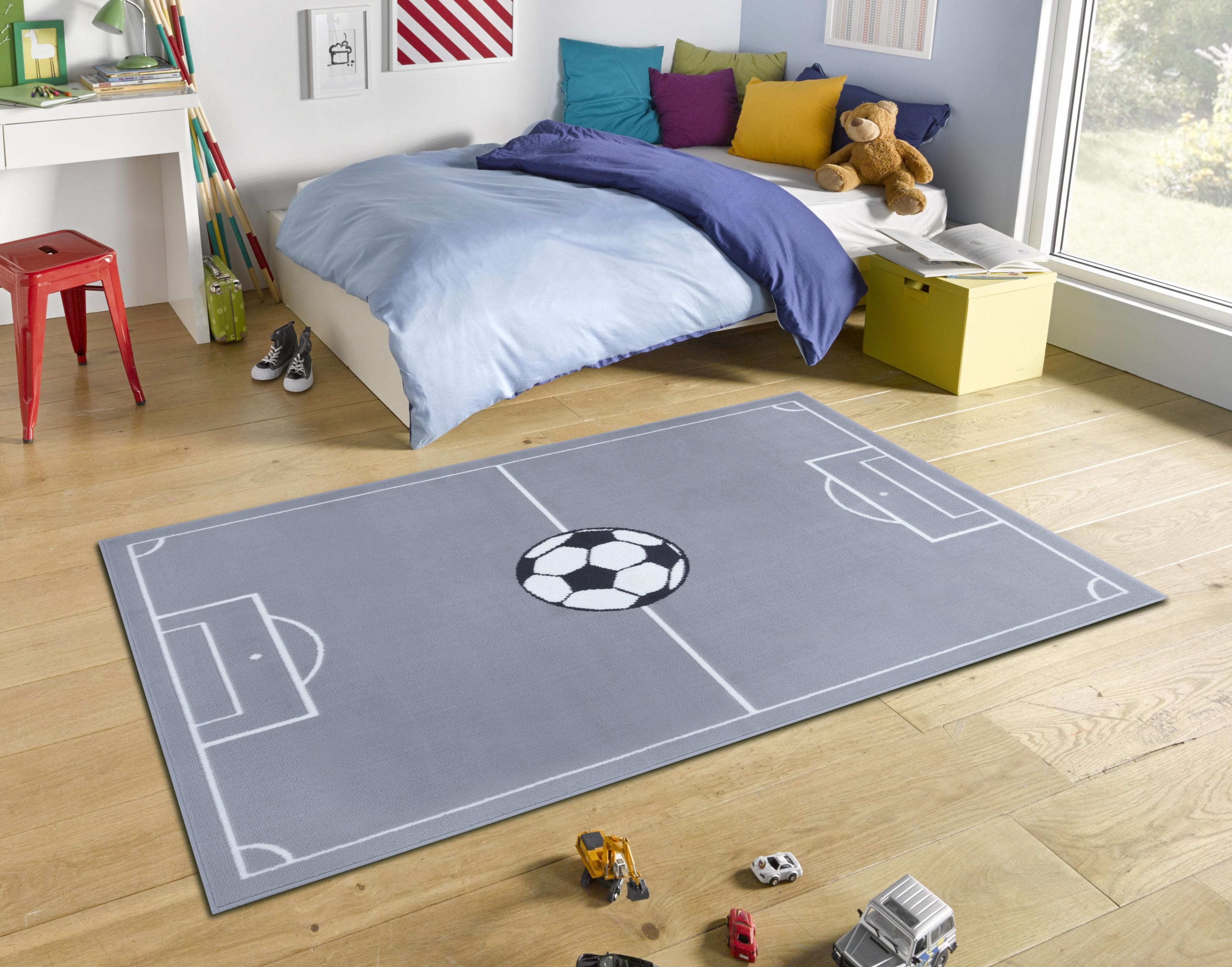 HANSE Home Kinderteppich Estadio Grau/Schwarz