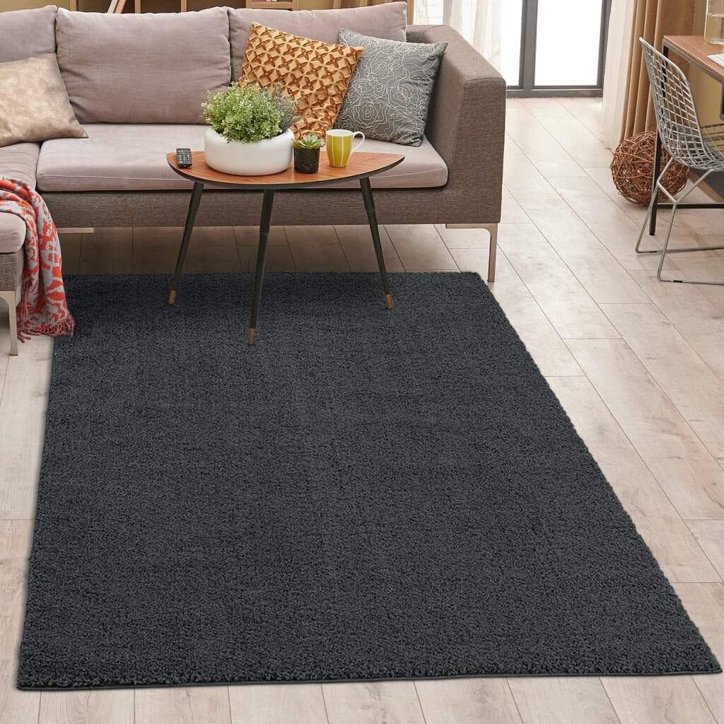 CARPET CITY Hochflor-Teppich Plainy Anthrazit Shaggy Polyester