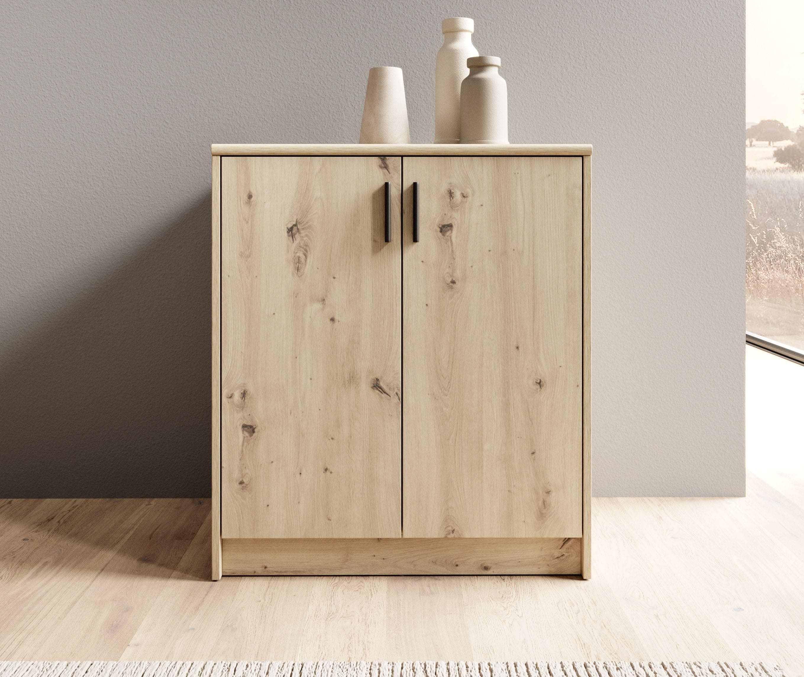 HBZ Sideboard Nelly Kommode Braun Hochglanz mit verstellbaren Böden