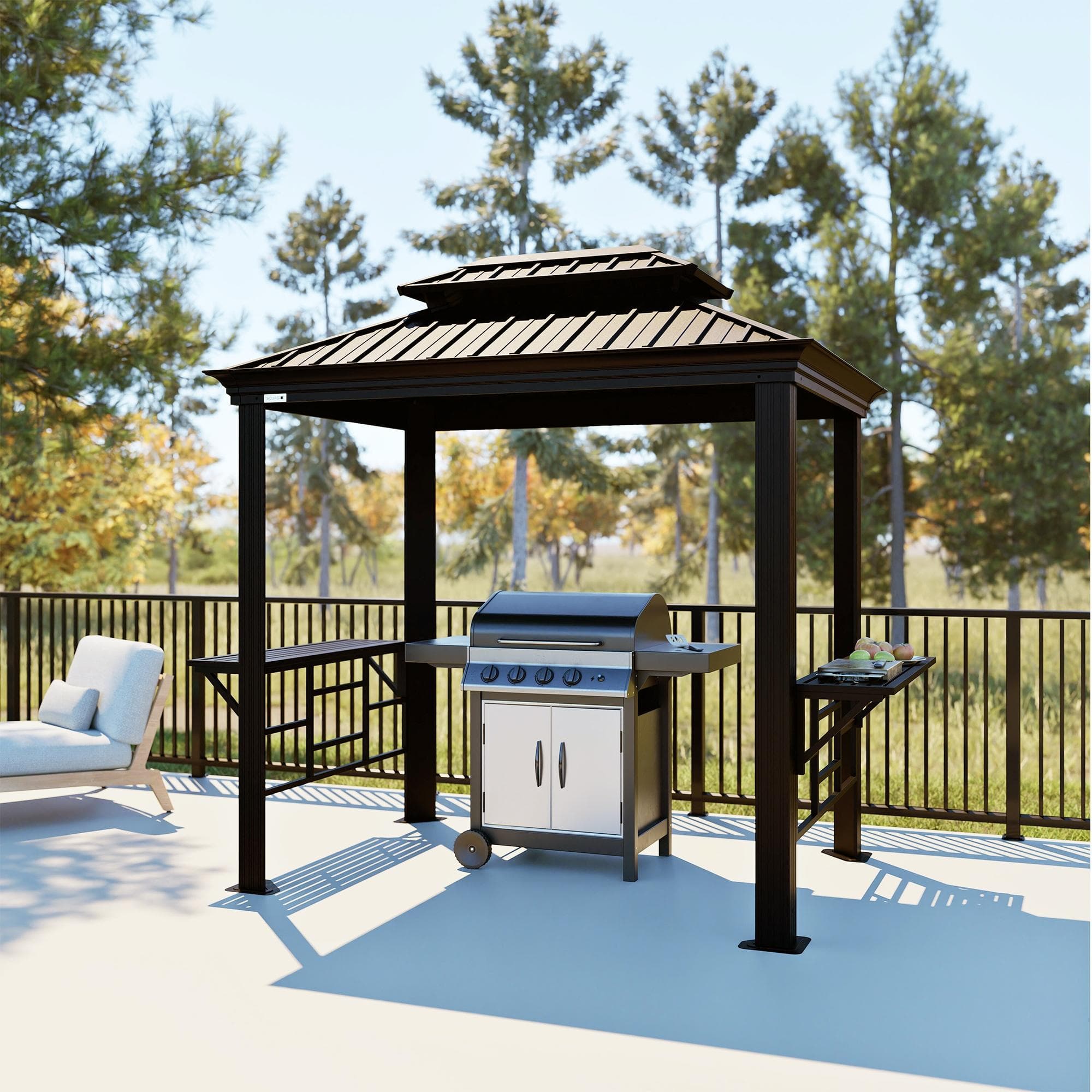 Sojag Pavillon Messina 6x8 BBQ Grillpavillon Aluminium Stahl