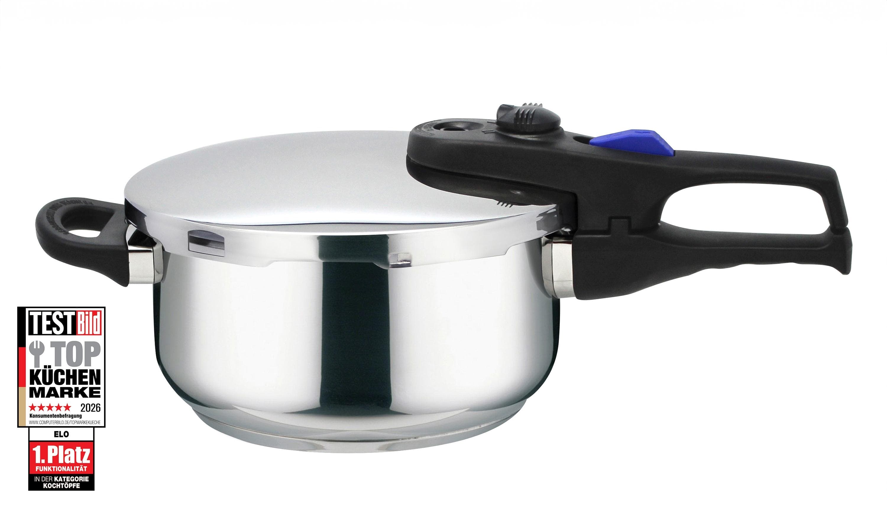 ELO Schnellkochtopf Praktika Plus 4 Liter Silber Edelstahl Induktion