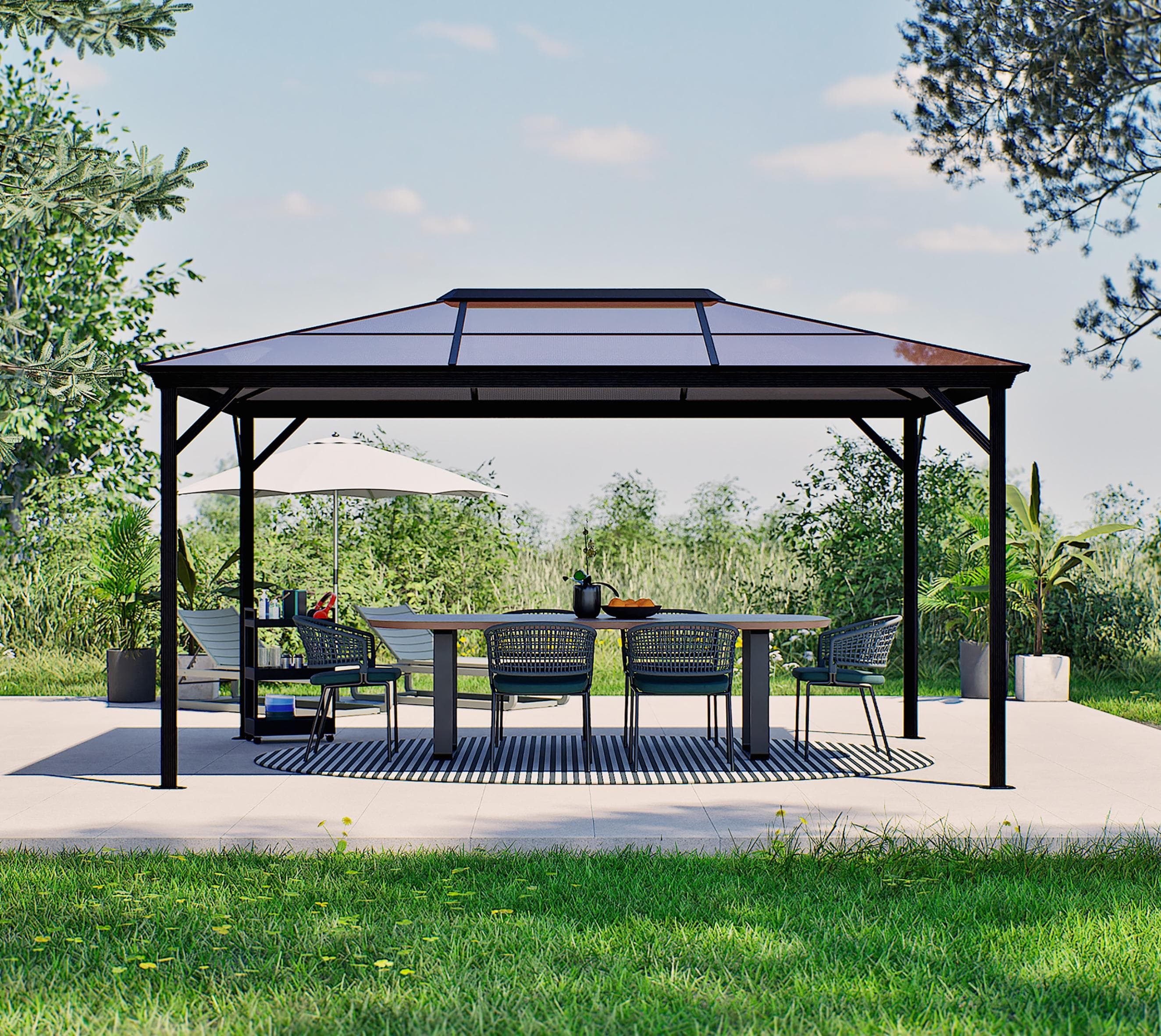 Pavillon SOJAG Verona 10x14 Grau Aluminium Polycarbonat