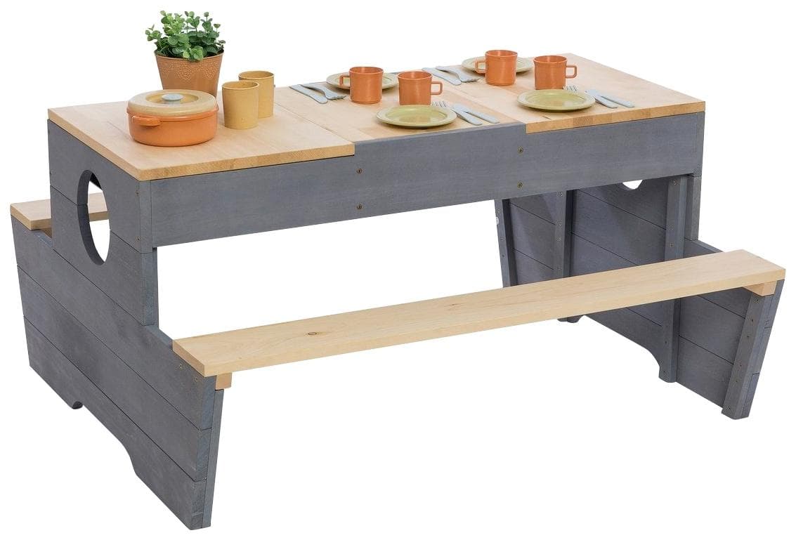 Muddy Buddy Garten-Kindersitzgruppe Creator Natur/Wolkengrau Outdoor Spieltisch
