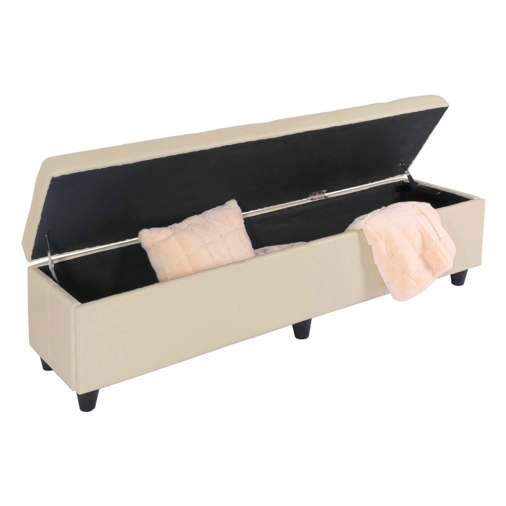 MCW Bank Sitzbank mit Aufbewahrung Arezzo XXL Kunstleder Creme