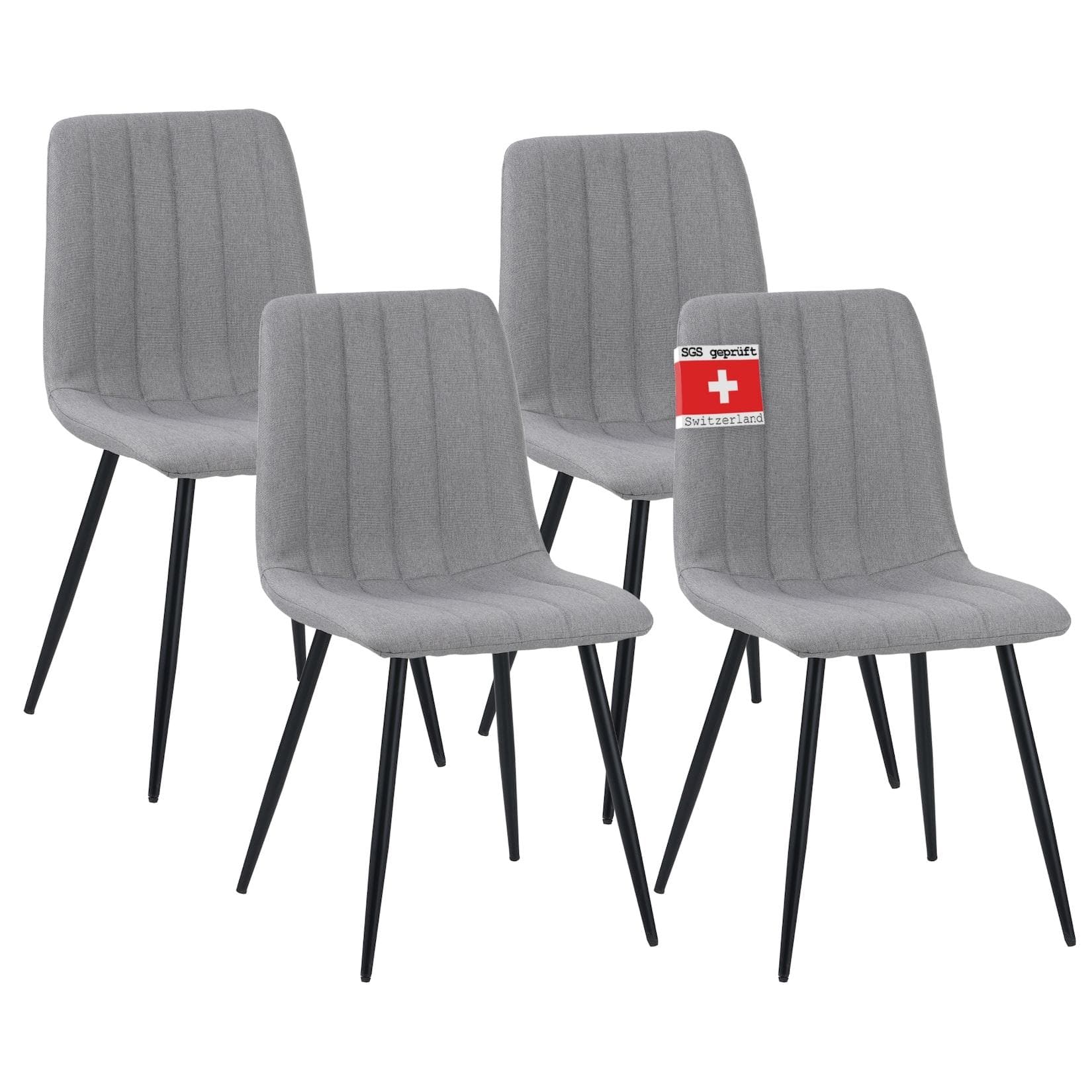 Albatros Esszimmerstühle 4er Set GARDA grau Komfortabler Polsterstuhl