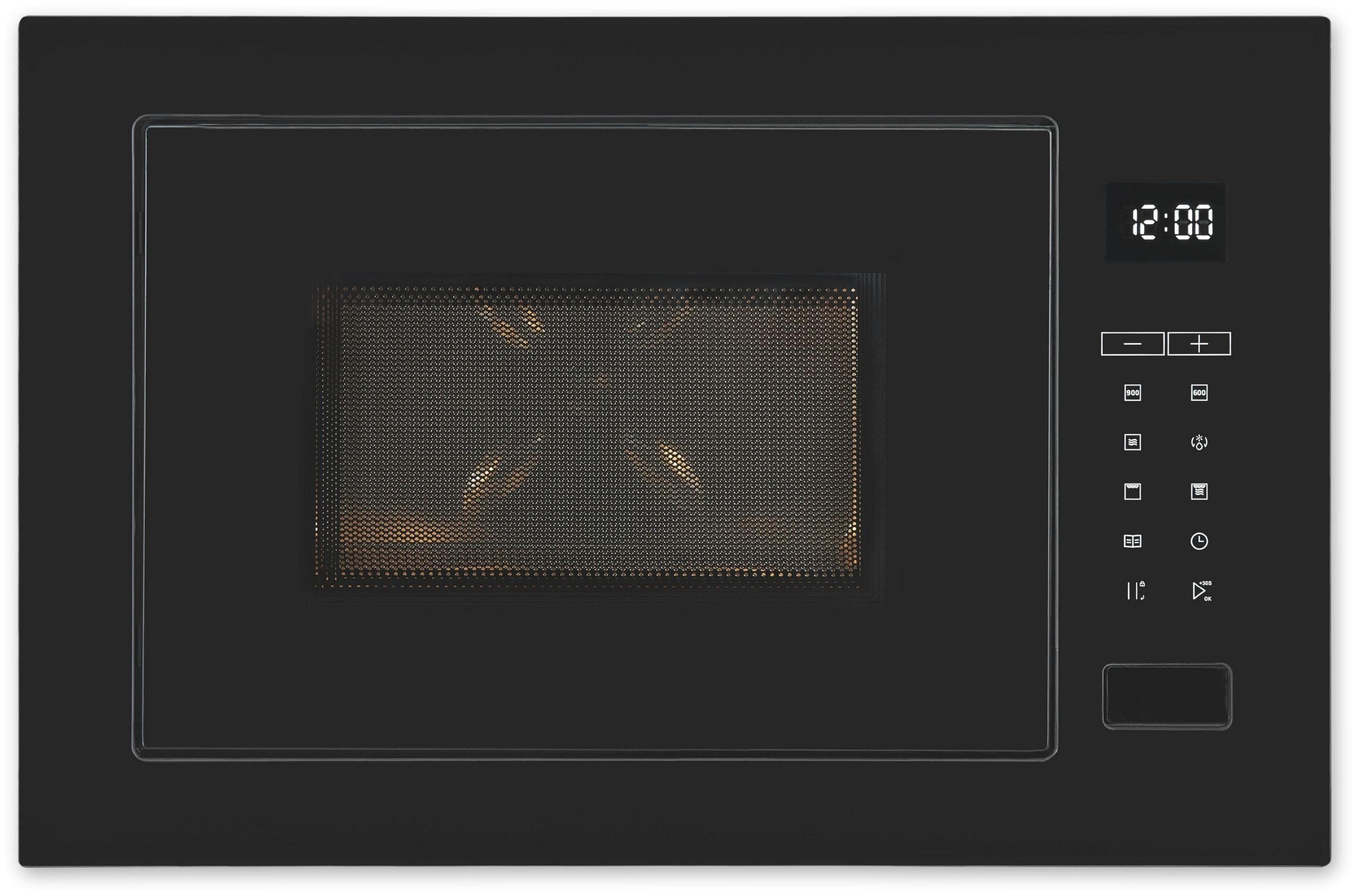 EXQUISIT Einbau-Mikrowelle EMW25-G-020 Schwarz Grill