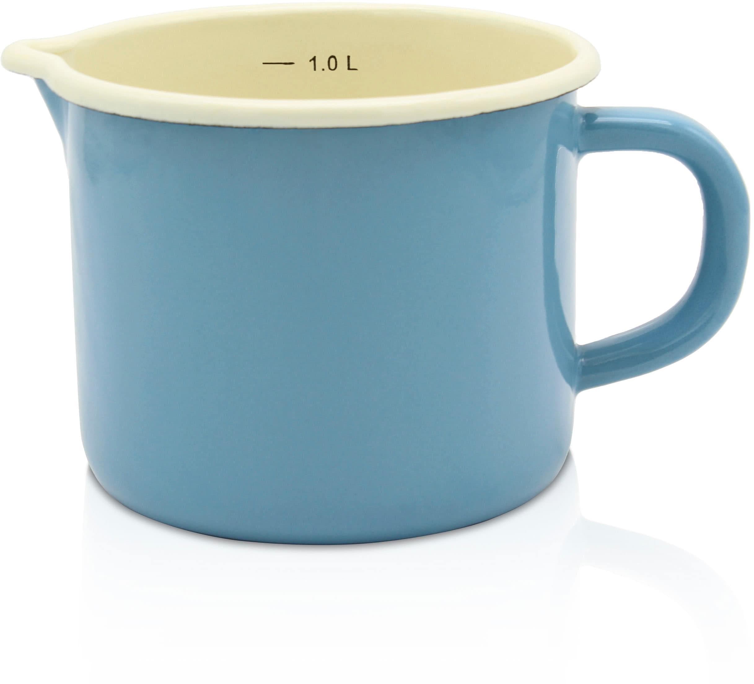 Milchtopf KRÜGER Blau Emaille 1 Liter Induktion