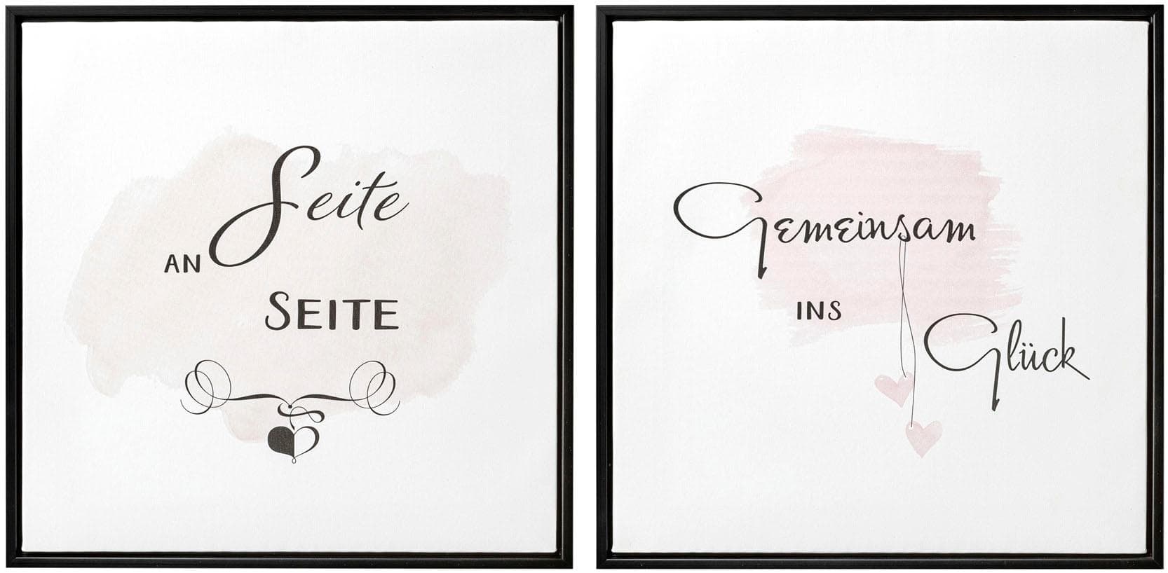 Deko-Bild Glückliche Liebe - Bild mit Rahmen 40x40cm