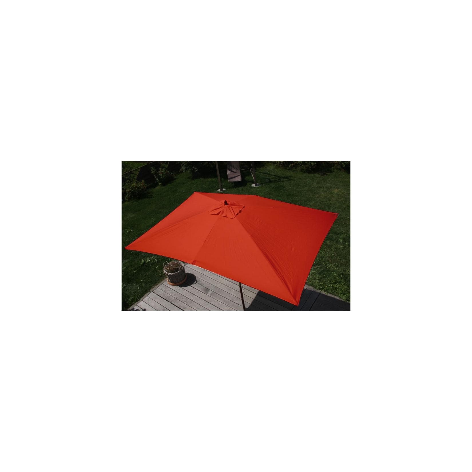 MCW Sonnenschirm Lissabon 2x3m Terracotta Polyester Holz
