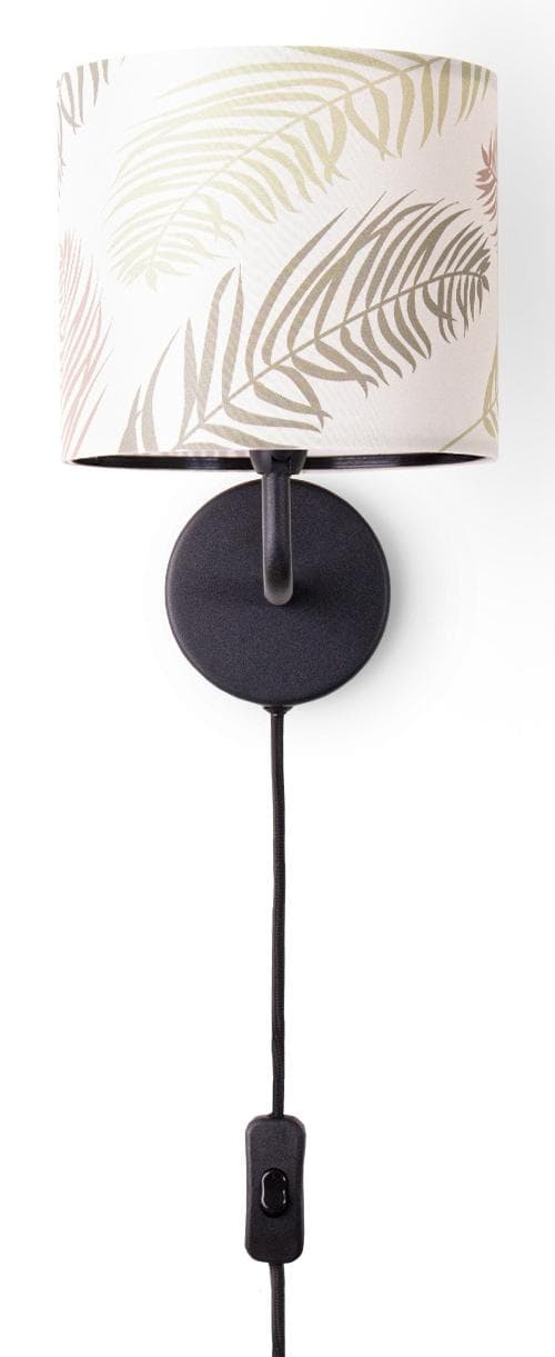 PACO HOME Wandleuchte LUCA Schwarz mit Palmen-Design