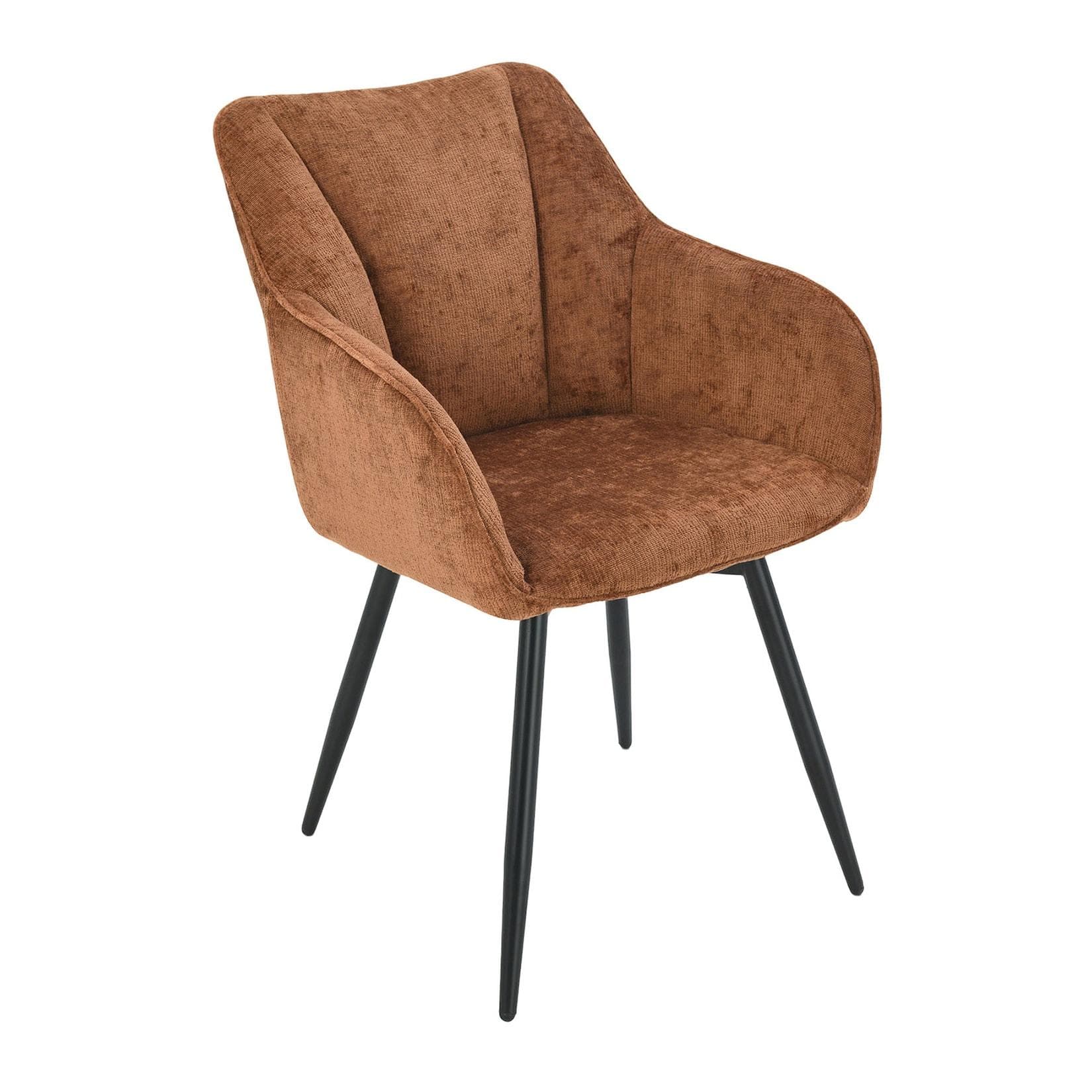 Riess Ambiente Drehbarer Retro Stuhl AVIGNON Rost-Braun Chenille