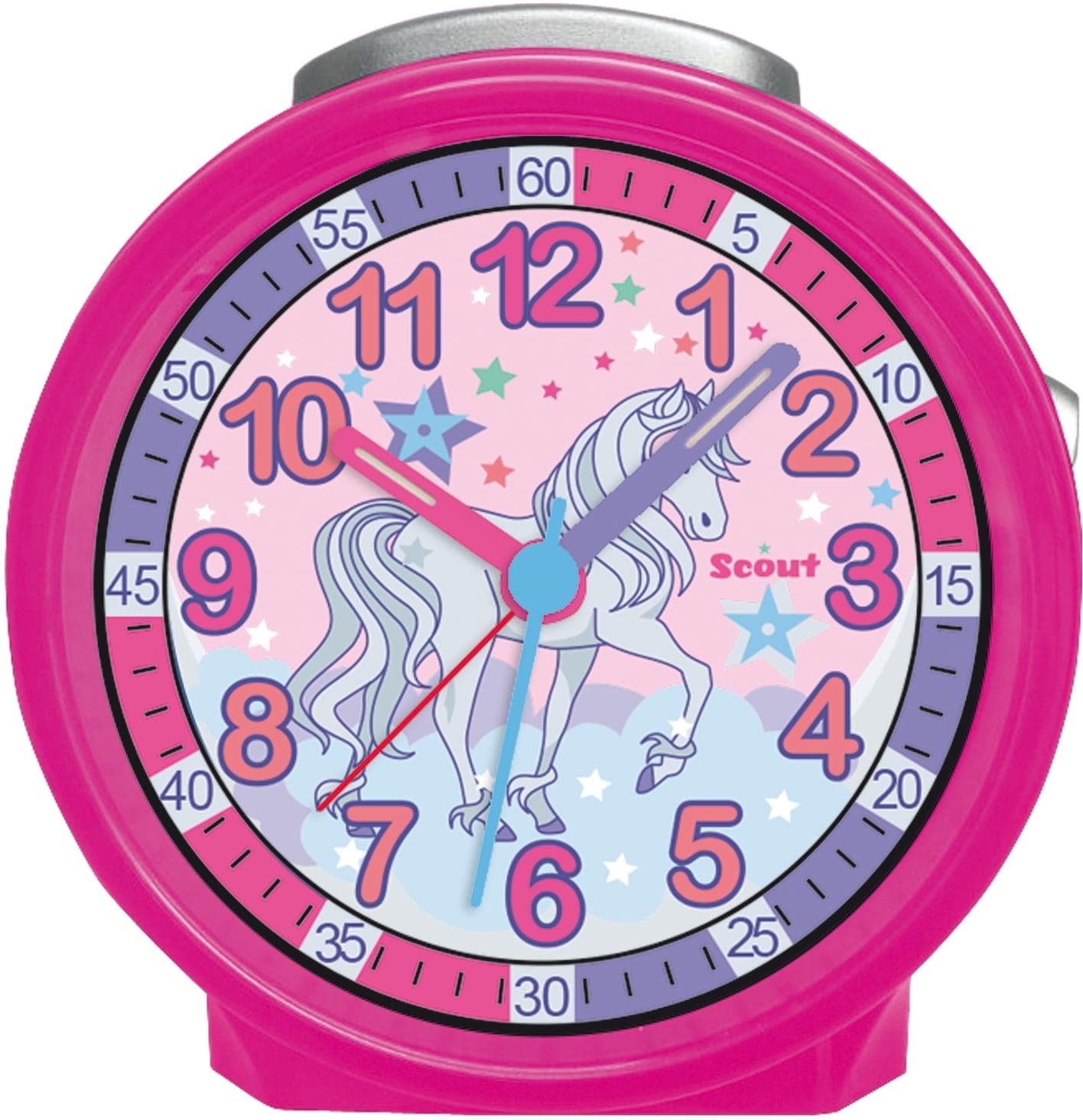 SCOUT Quarzwecker "Pferdewecker" Pink mit Beleuchtung