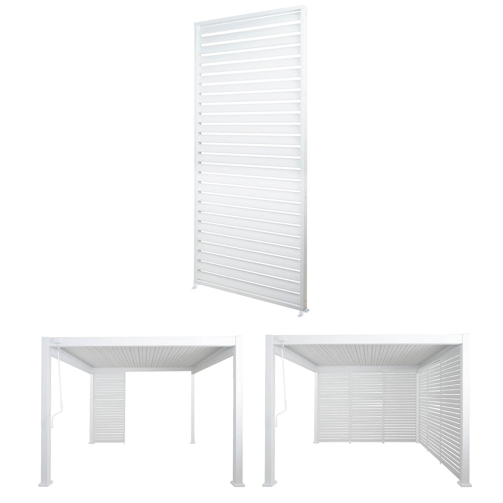 MCW Aluminium Lamellenwand für Pergola weiß