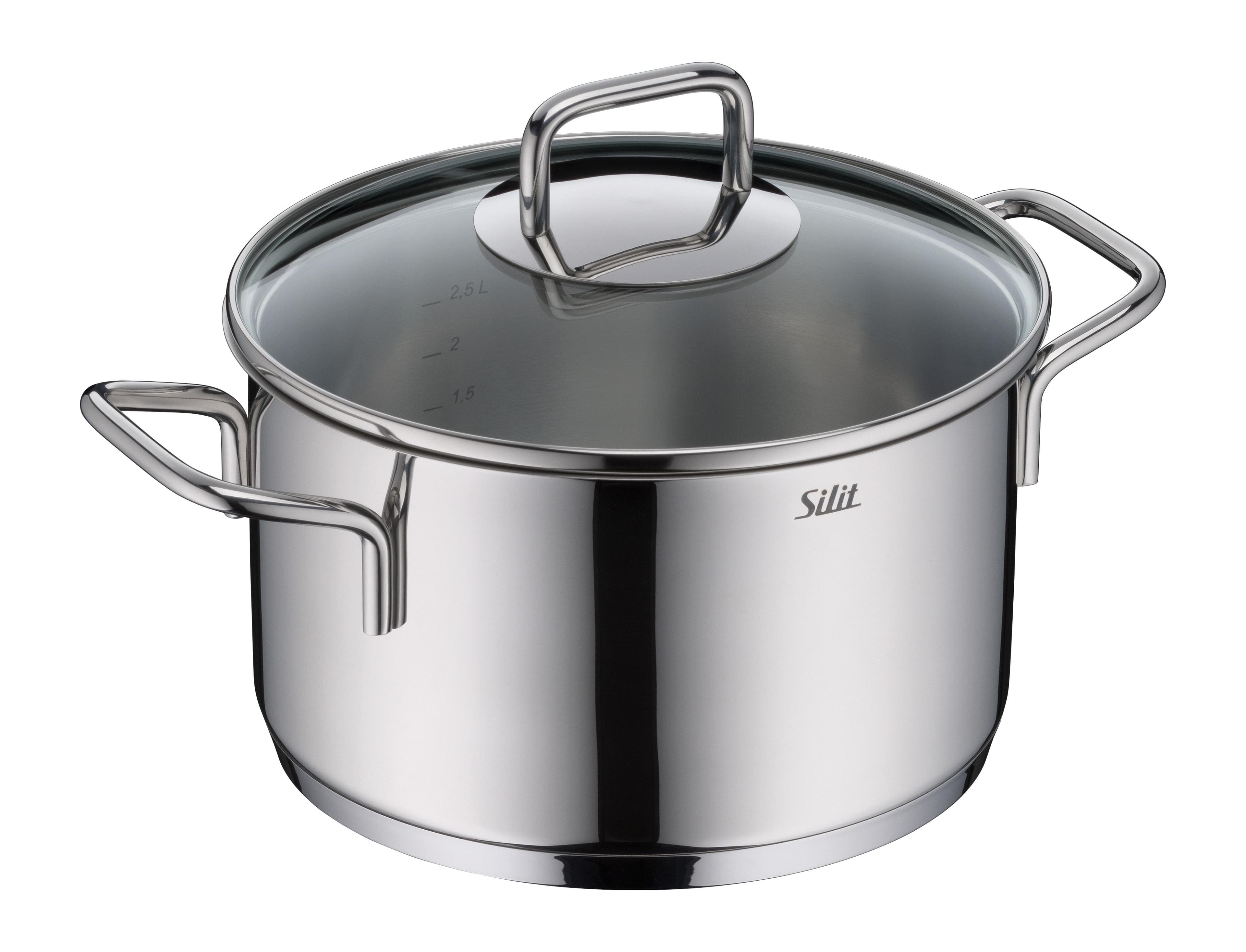 Silit Extra Cook Kochtopf mit Glasdeckel Edelstahl