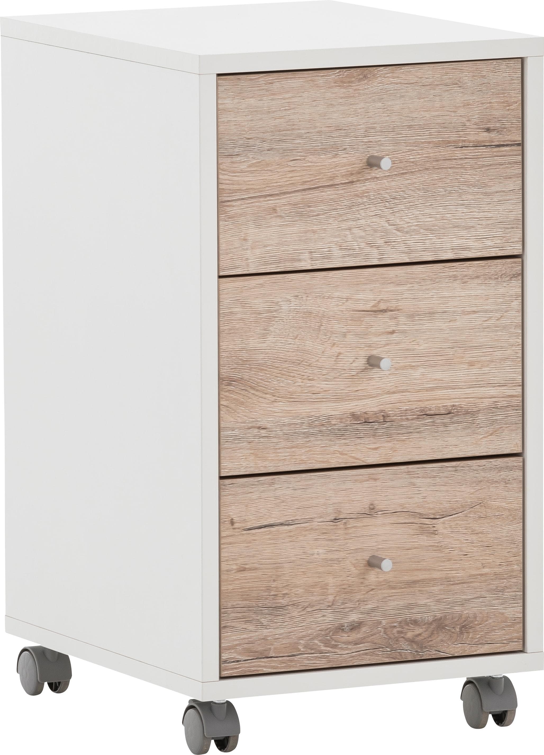 SCHILDMEYER Rollcontainer Serie 400 Weiß/Wildeichefarben