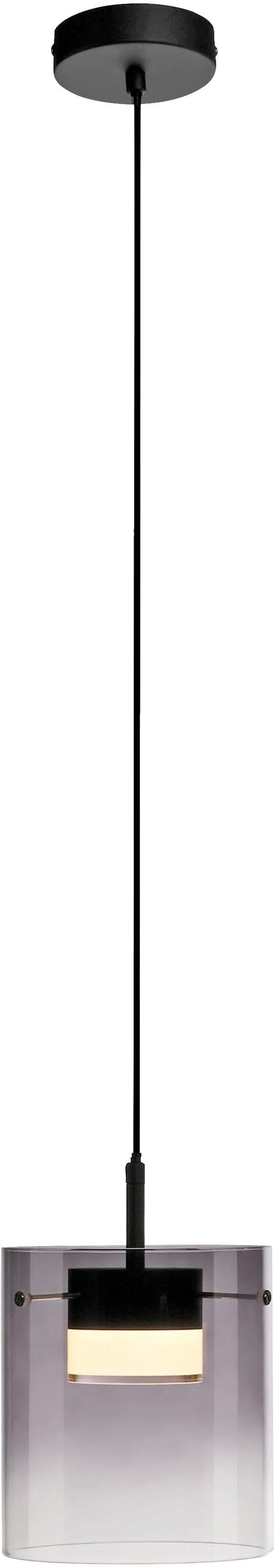JUST LIGHT LED-Hängeleuchte Elio Rauchglas Schwarz