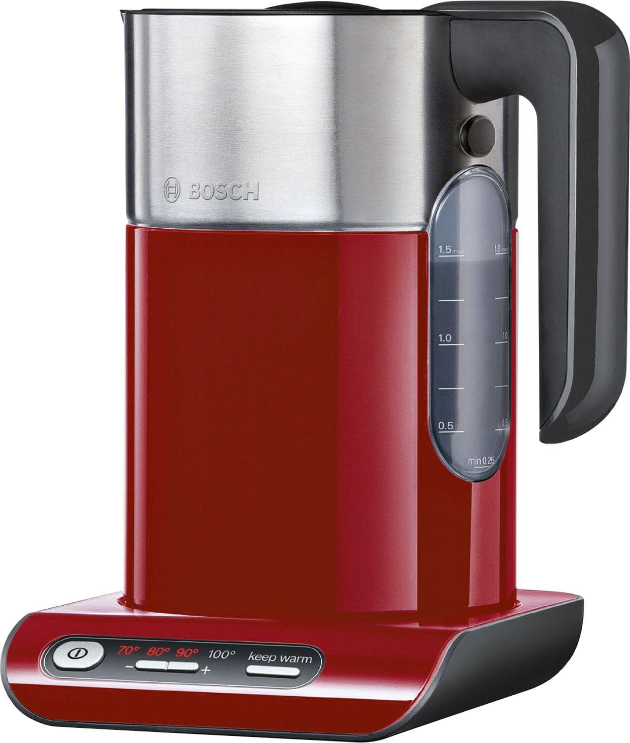 Bosch Wasserkocher Styline TWK8614P rot mit Warmhaltefunktion