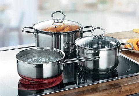 Topf-Set KRÜGER Manhattan Edelstahl 3-tlg. Silber