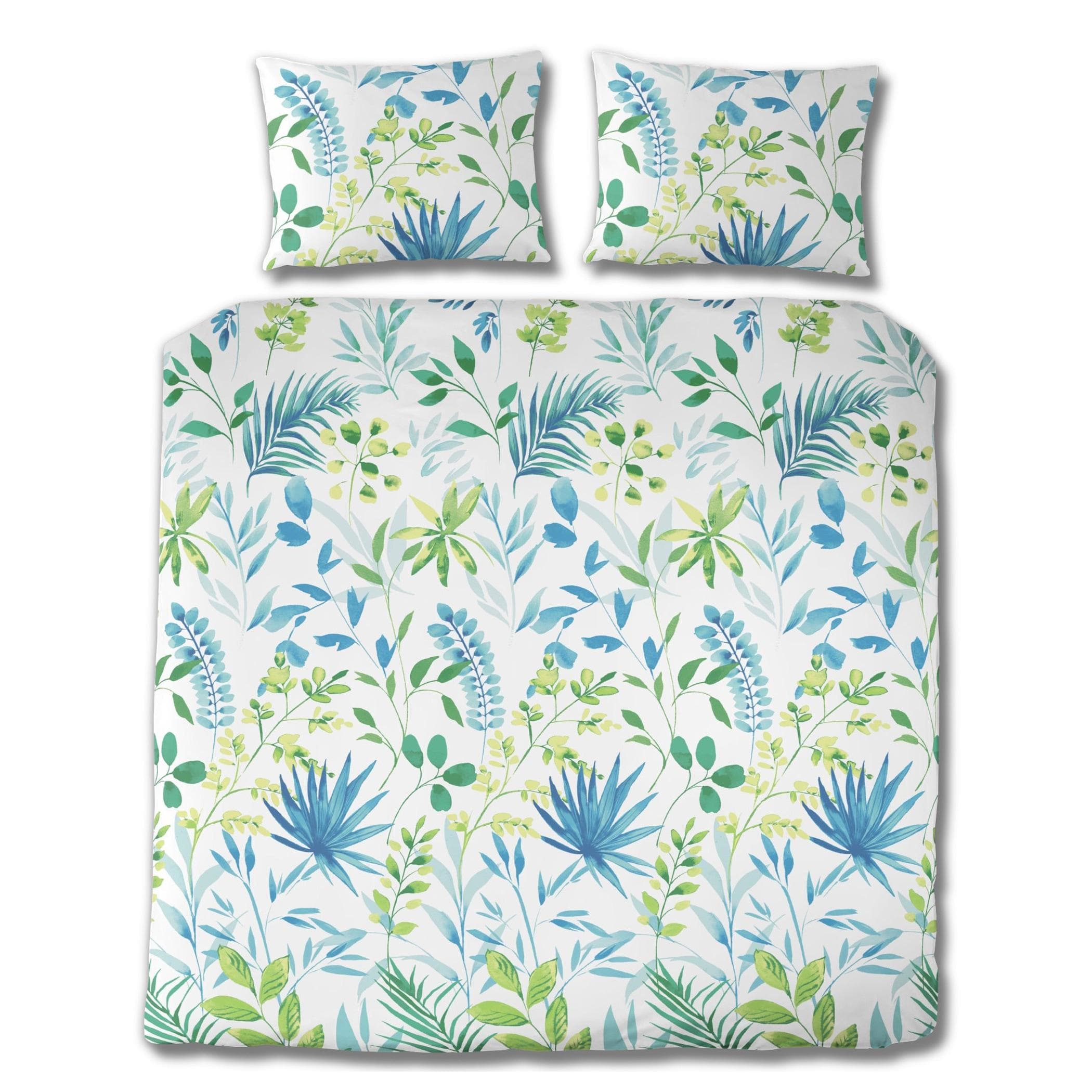 FLORELLA Bettwäsche Folio blau Seersucker 100% Baumwolle