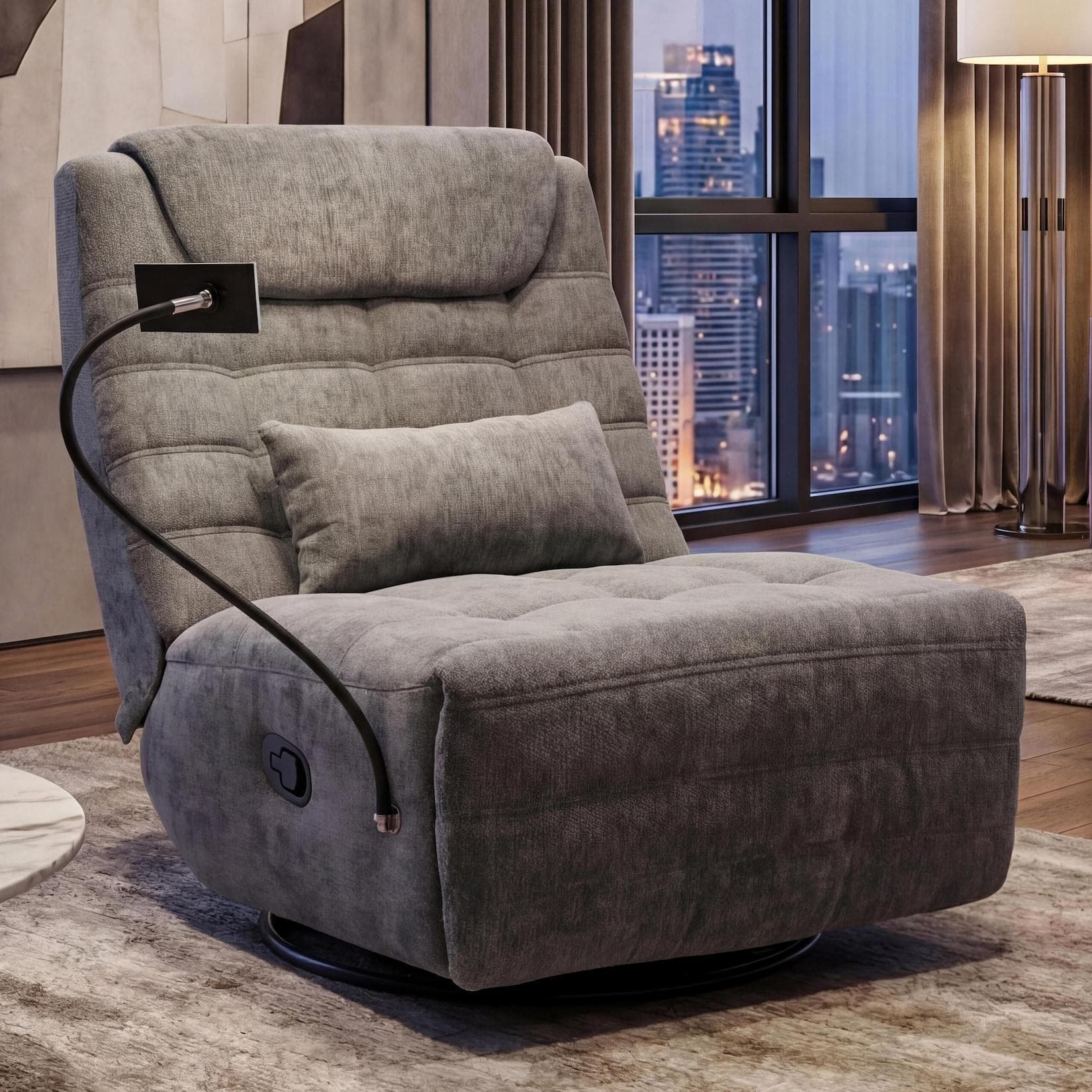 Relaxsessel MCW-P92 TV-Sessel drehbar mit Kippfunktion & Handyhalterung