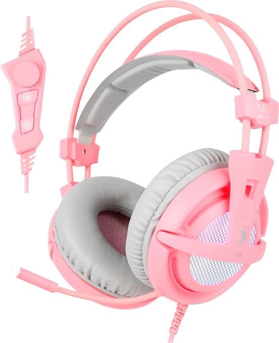 SADES Gaming-Headset A6 pink USB