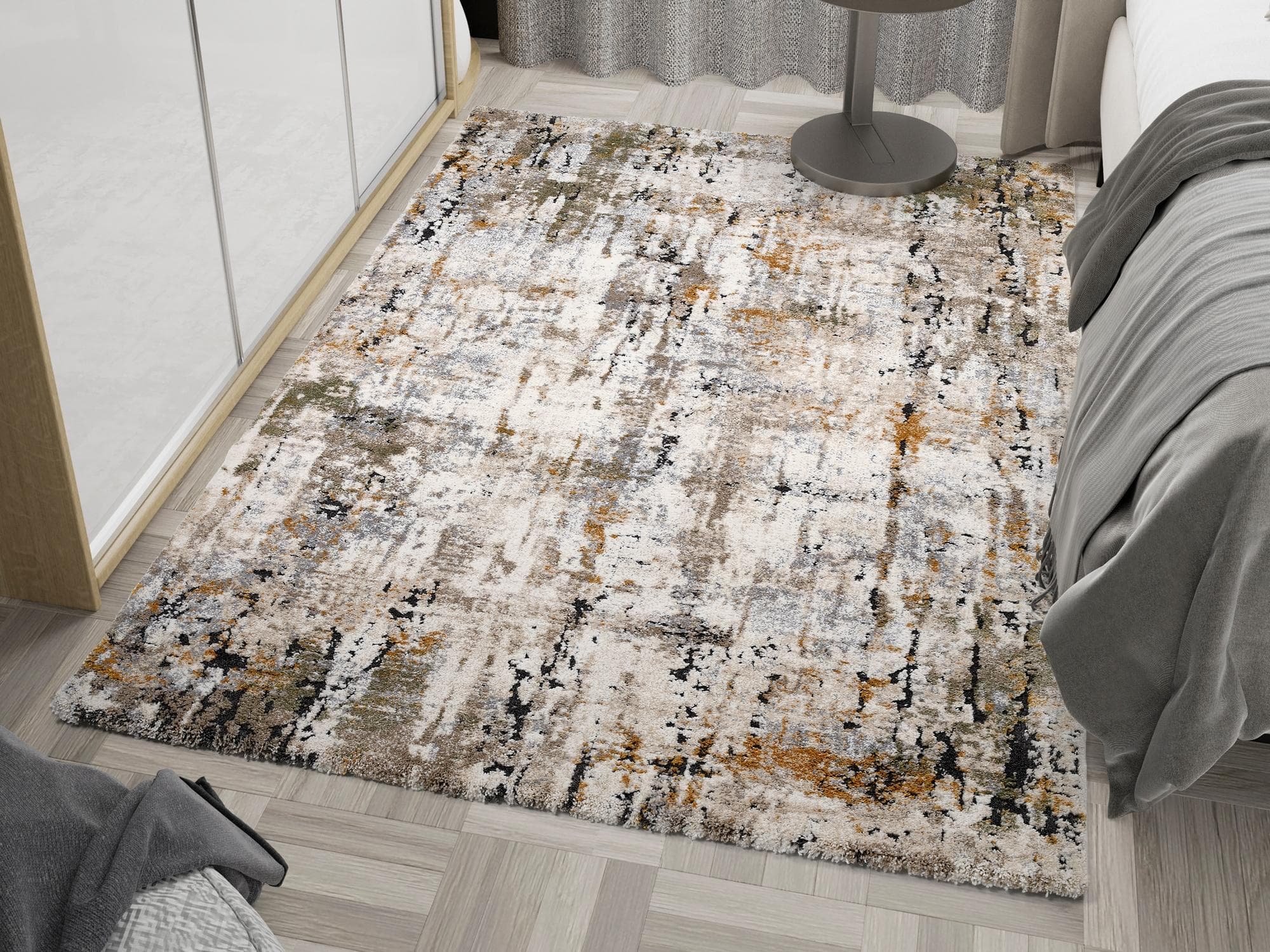 OCI CYRUS WALK Teppich Grün Creme Gold Hochflor