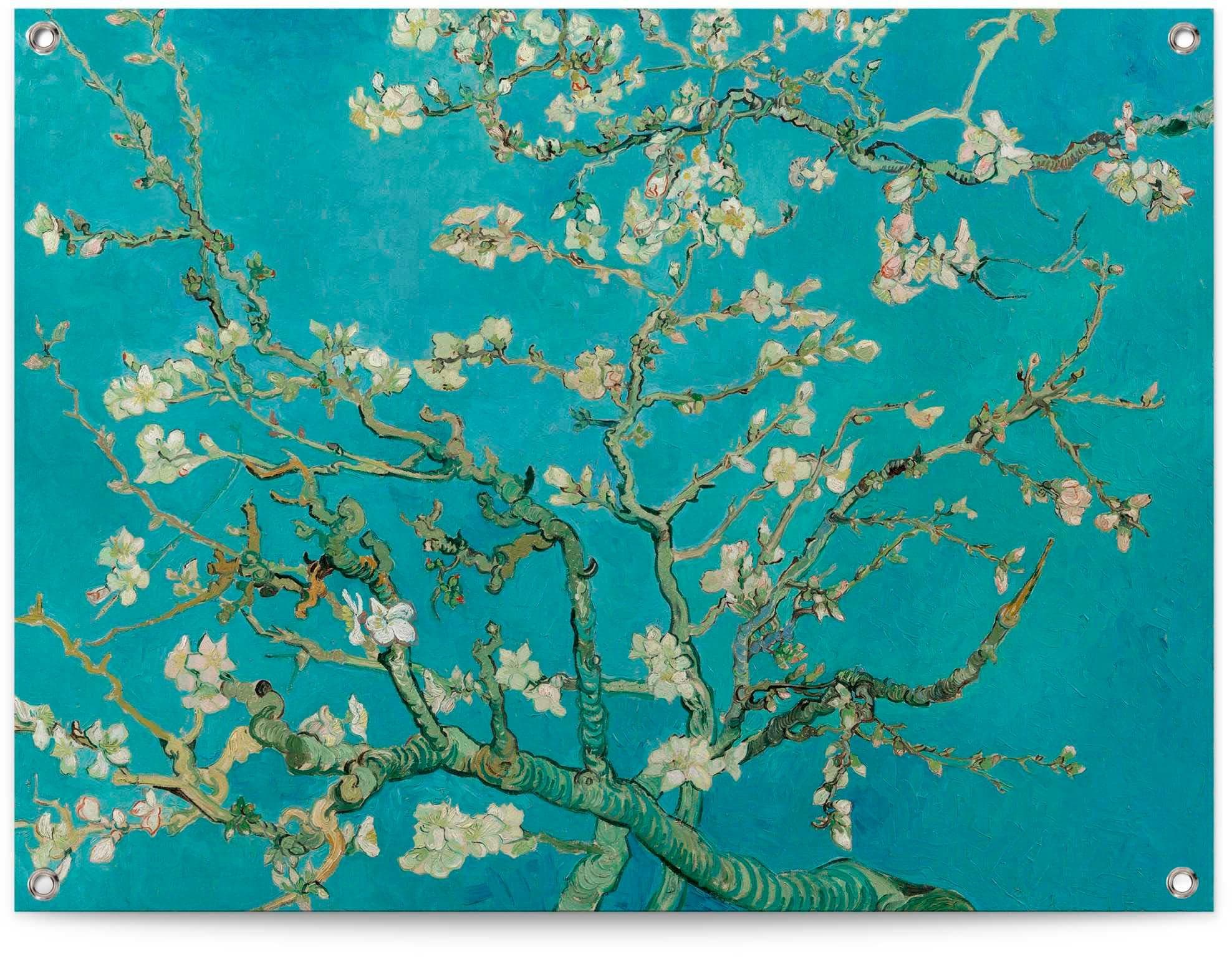 Poster REINDERS Mandelblüte - Vincent van Gogh, blau, 80x60cm, Leinwand