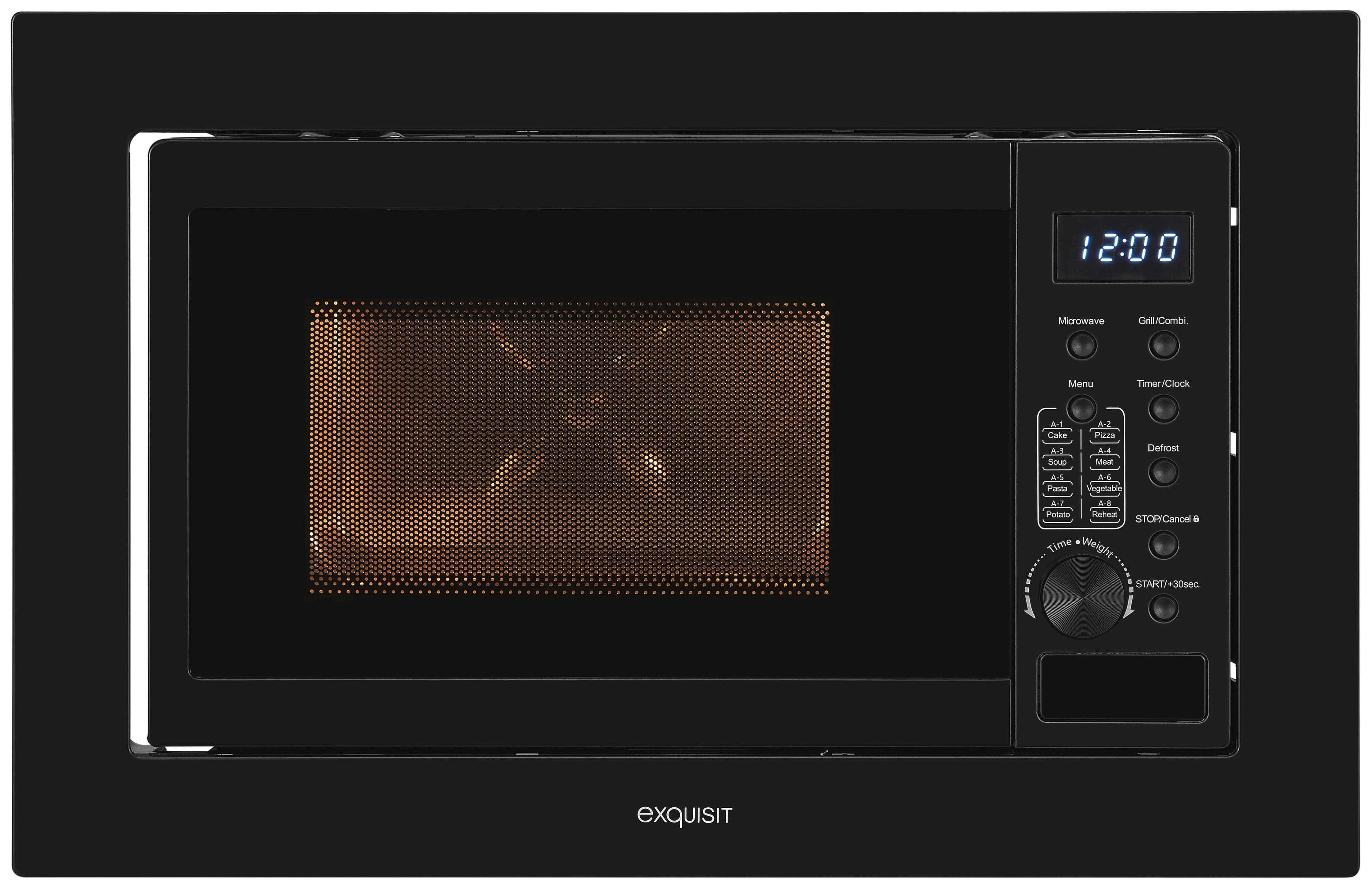 EXQUISIT Einbau-Mikrowelle EMW20-DG-020 Schwarz Grill