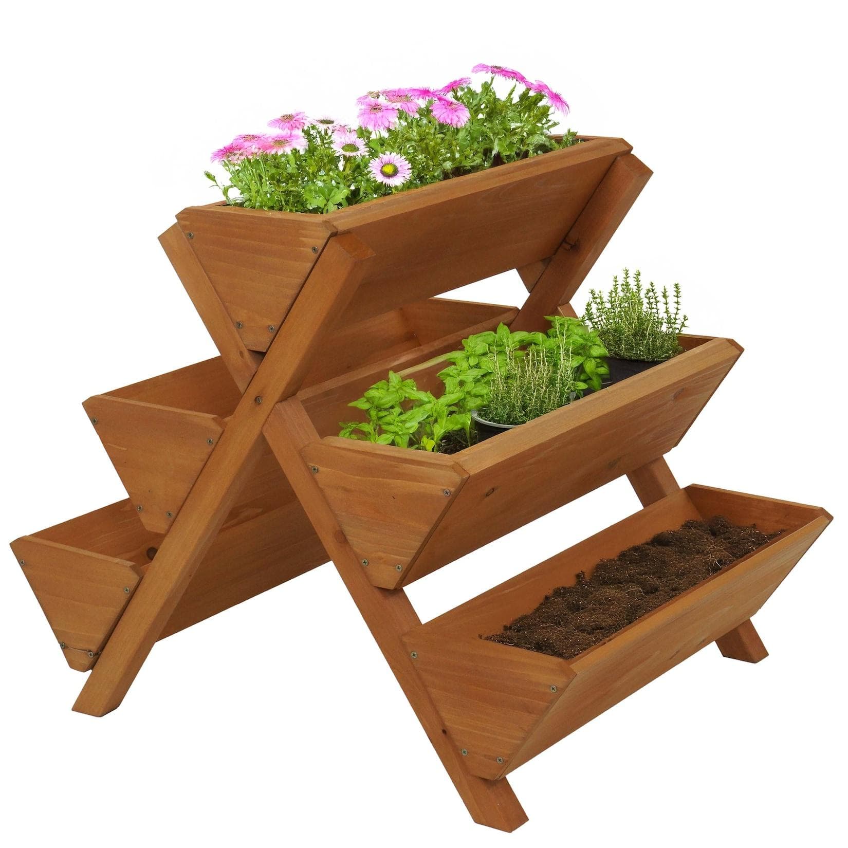 MCW Pflanztreppe 5 Kästen Outdoor Holz Natur