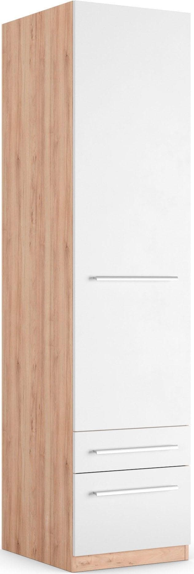 PRIESS Kleiderschrank Barcelona Weiß Eichefarben 48cm