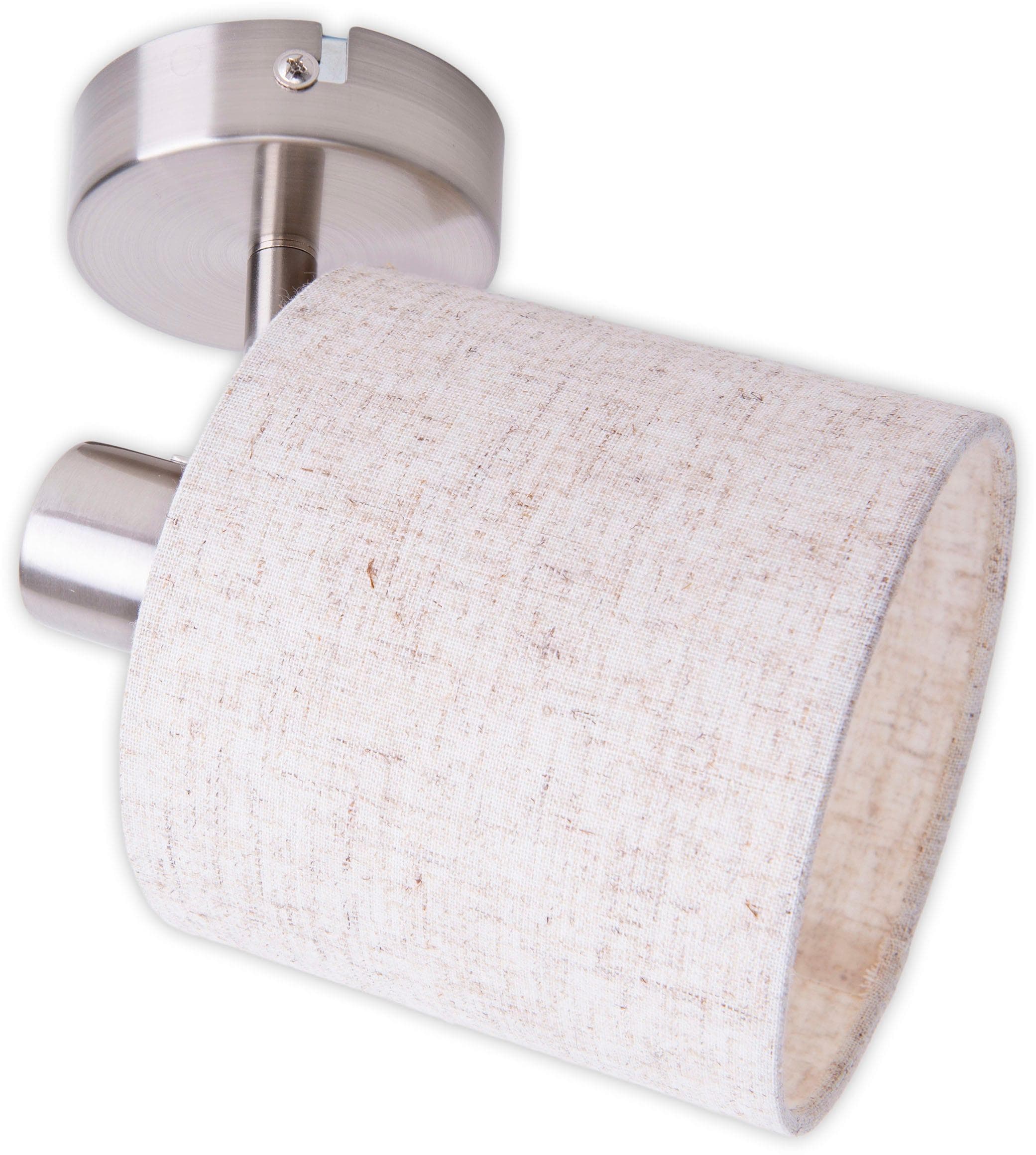 NÄVE Deckenspot Maron Beige Braun Stahl Textil E14