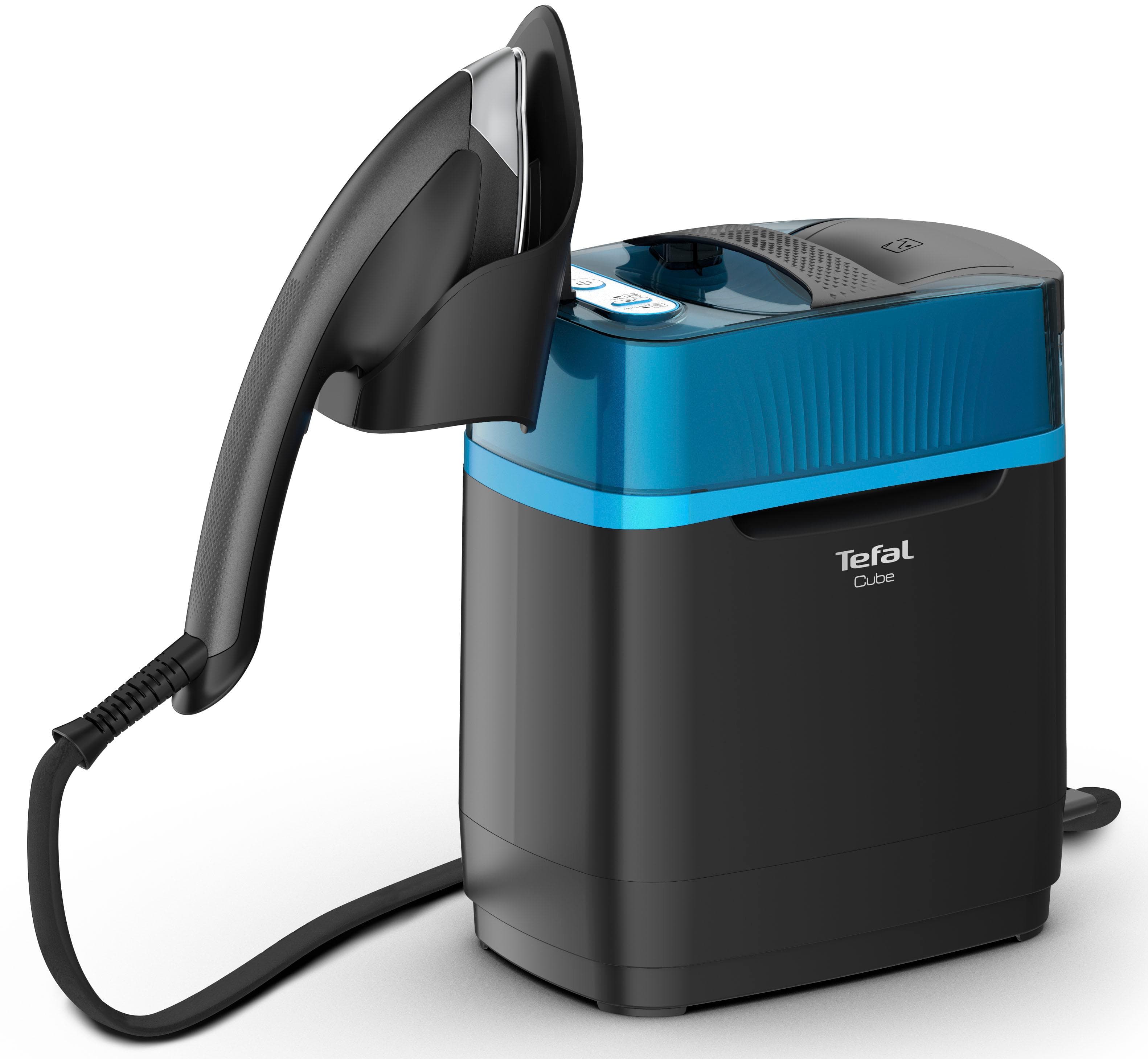 Tefal Dampfbürste UT2020 Cube Schwarz/Blau Bügeleisen Dampfreinigung