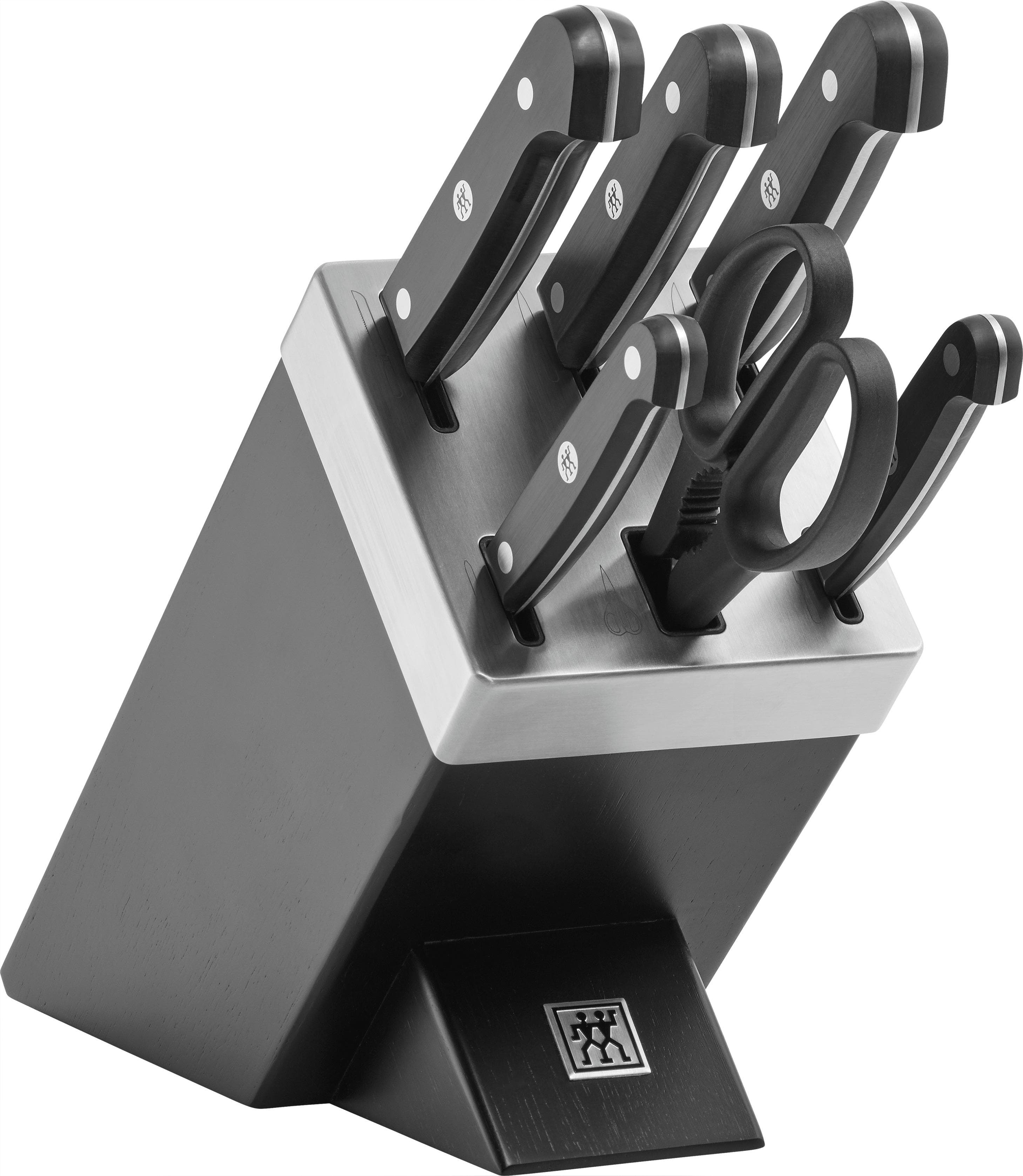 ZWILLING Gourmet Messerblock schwarz mit 5 Messern und Küchenschere