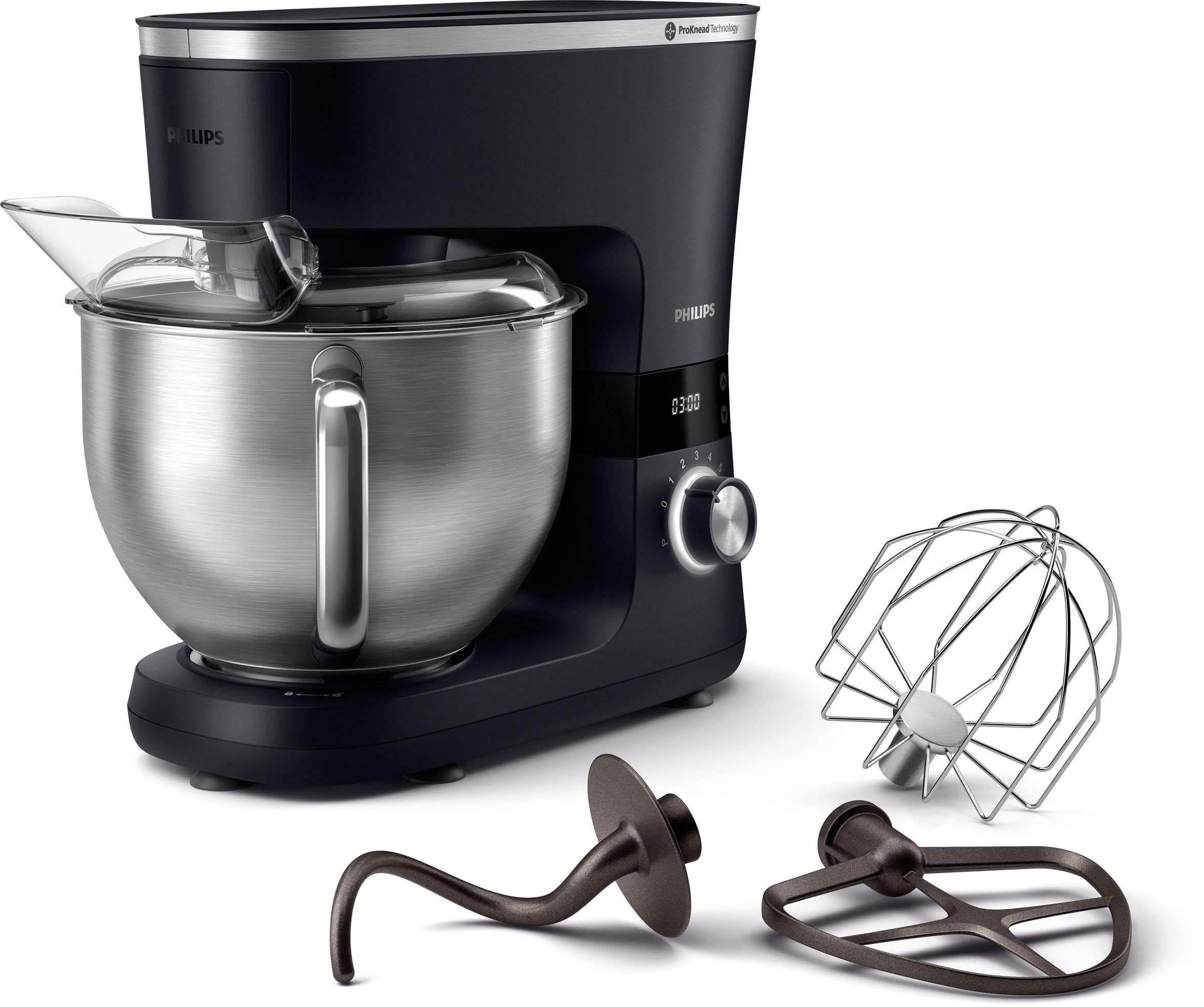 Philips Küchenmaschine HR7962/01 Schwarz ProKnead Technologie