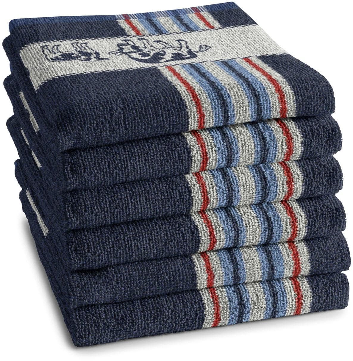 DDDDD Friesian Geschirrtuch 6er Set Blau 50x55 cm Baumwolle