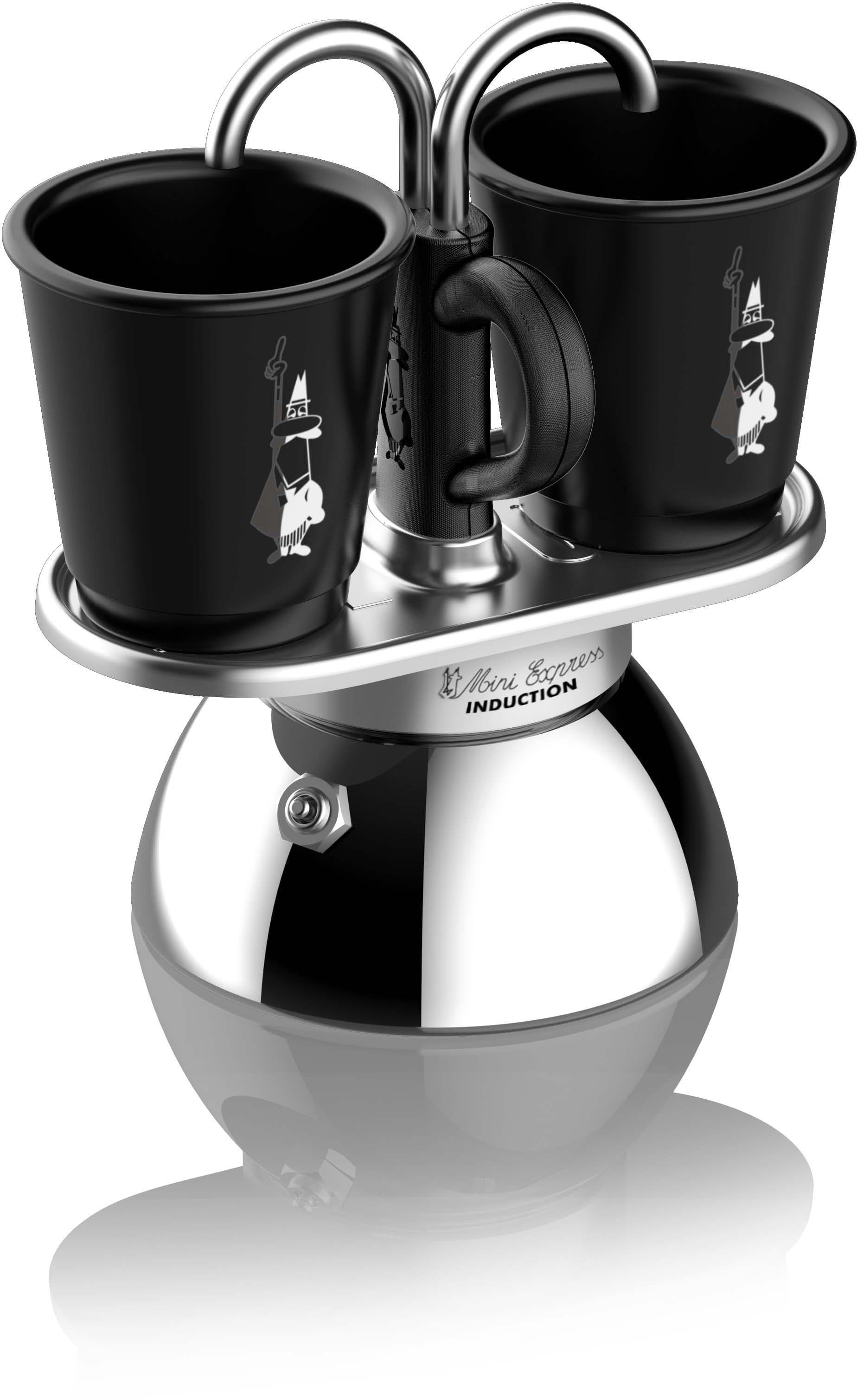 Bialetti Mini Express Induction +2Tassen schwarz